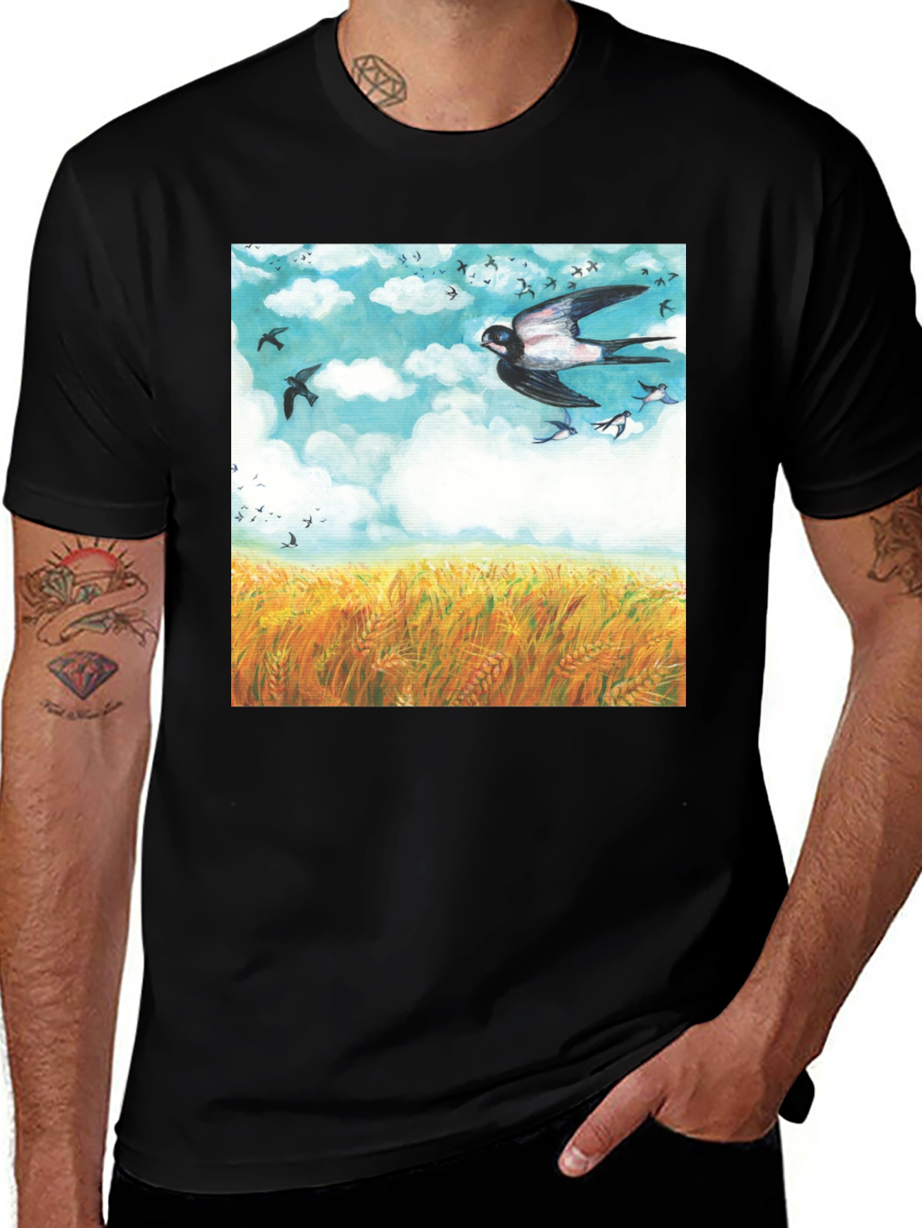 Variant 15 of Swallows in Flight Graphic T-Shirt