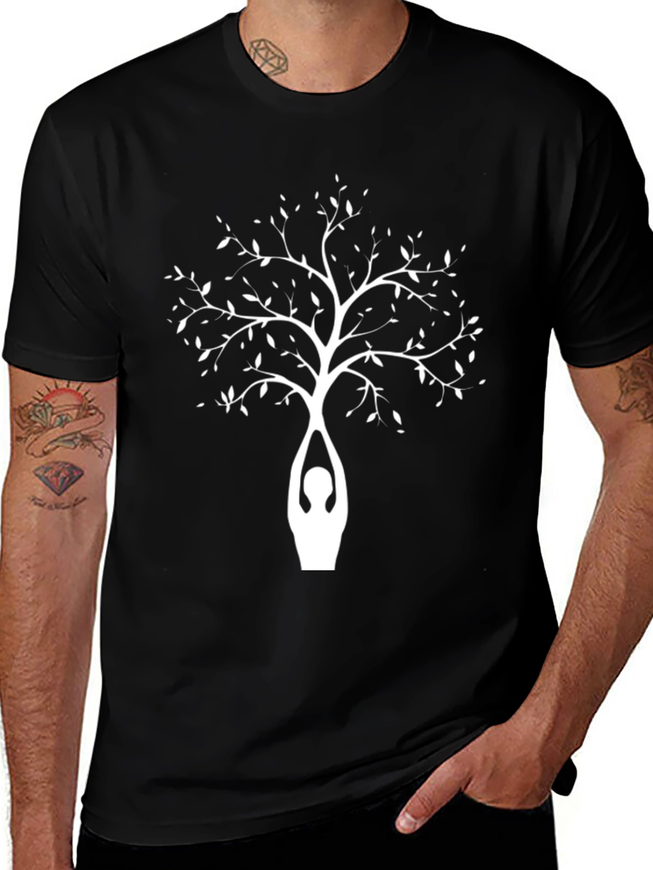 Variant 16 of Yoga Tree T-Shirt - Zen Style, Relaxed Fit