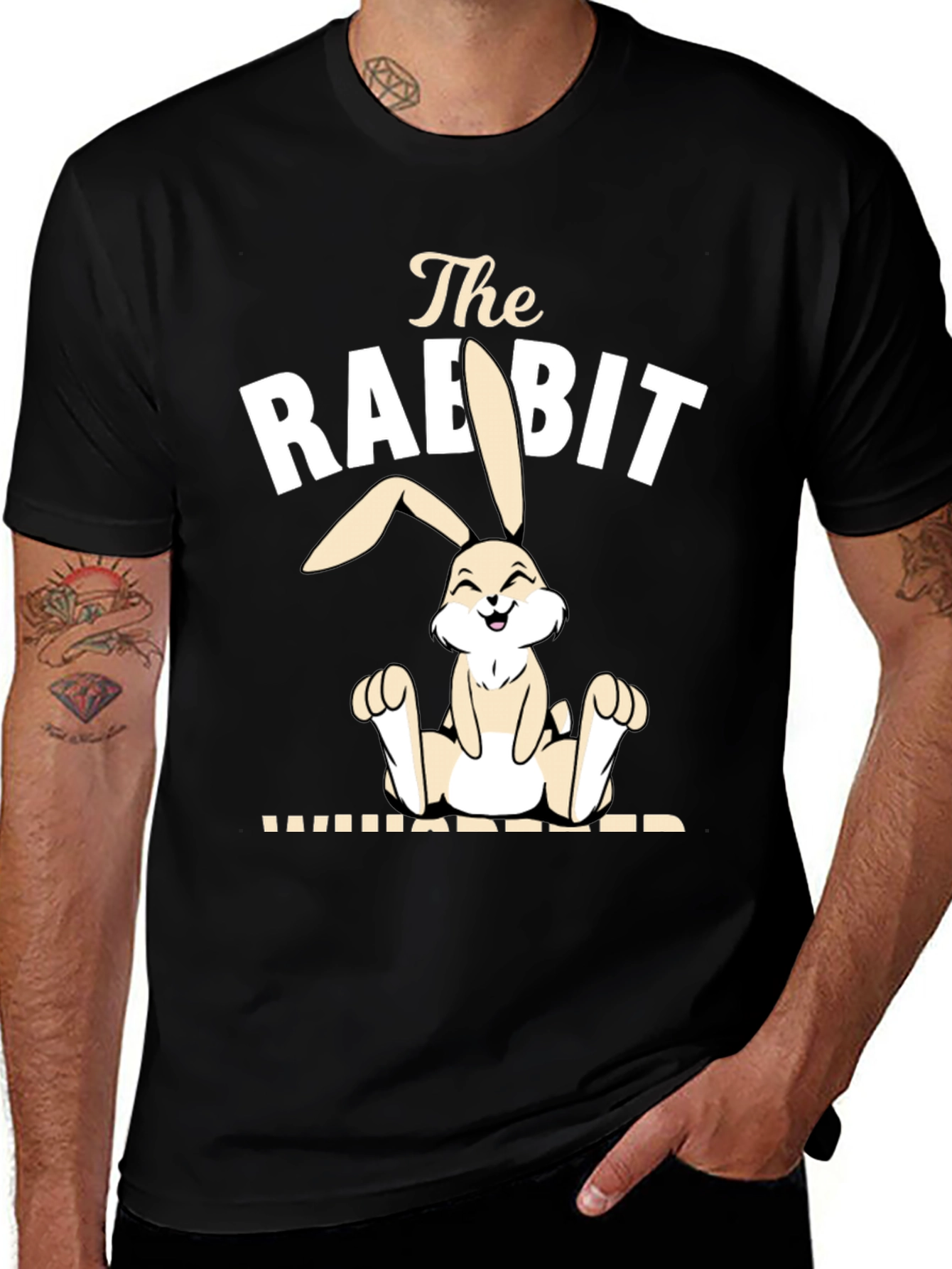 Variant 11 of The Rabbit Whipper Funny Graphic Tee