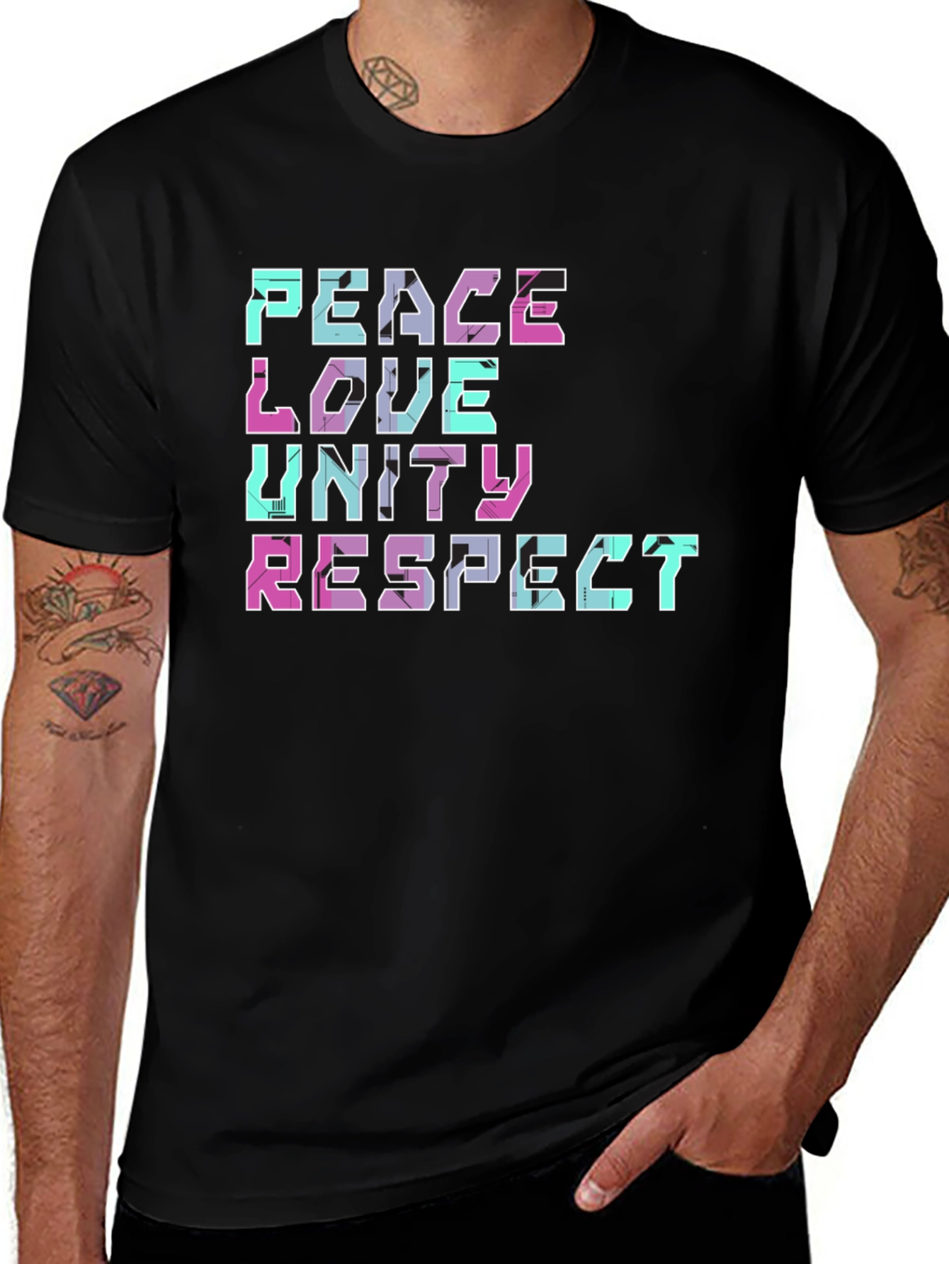 Variant 17 of Peace Love Unity Respect Graphic T-Shirt