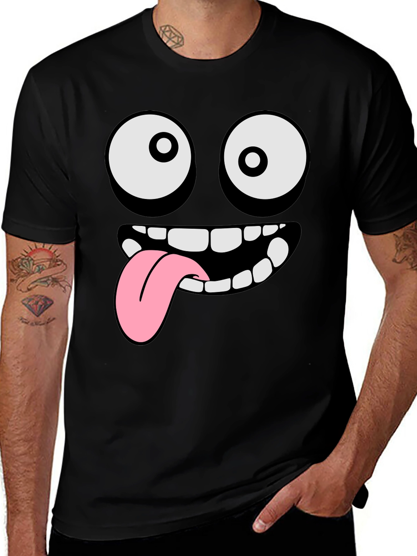 Variant 2 of Funny Face Graphic Tee - Goofy Tongue Out T-Shirt