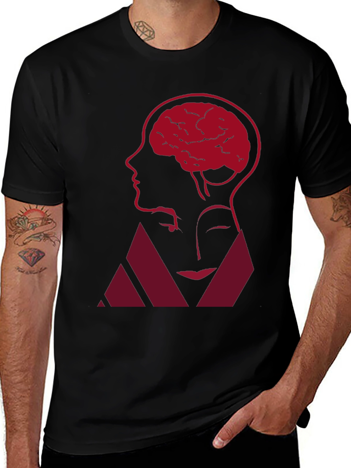 Variant 27 of Abstract Brain Silhouette Graphic Tee