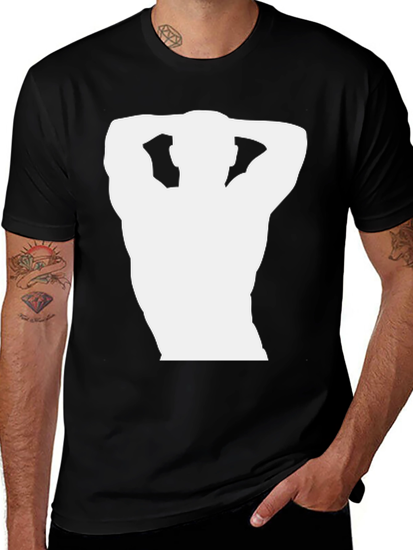 Black T-Shirt With Silhouette Graphic