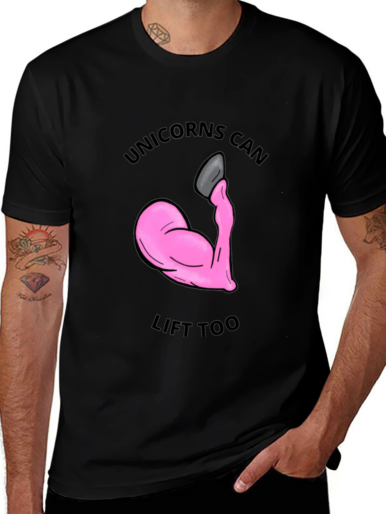 Variant 15 of Unicorns Can Lift Too T-Shirt - Funny Workout Gym Tee