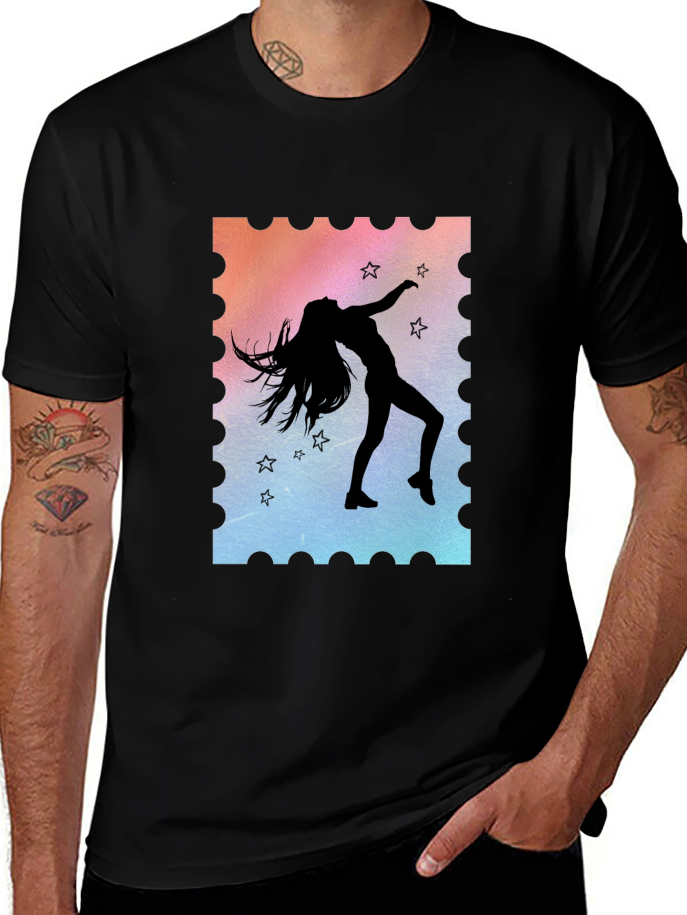 Variant 7 of Silhouette Dancer Graphic Tee - Unisex Black T-Shirt