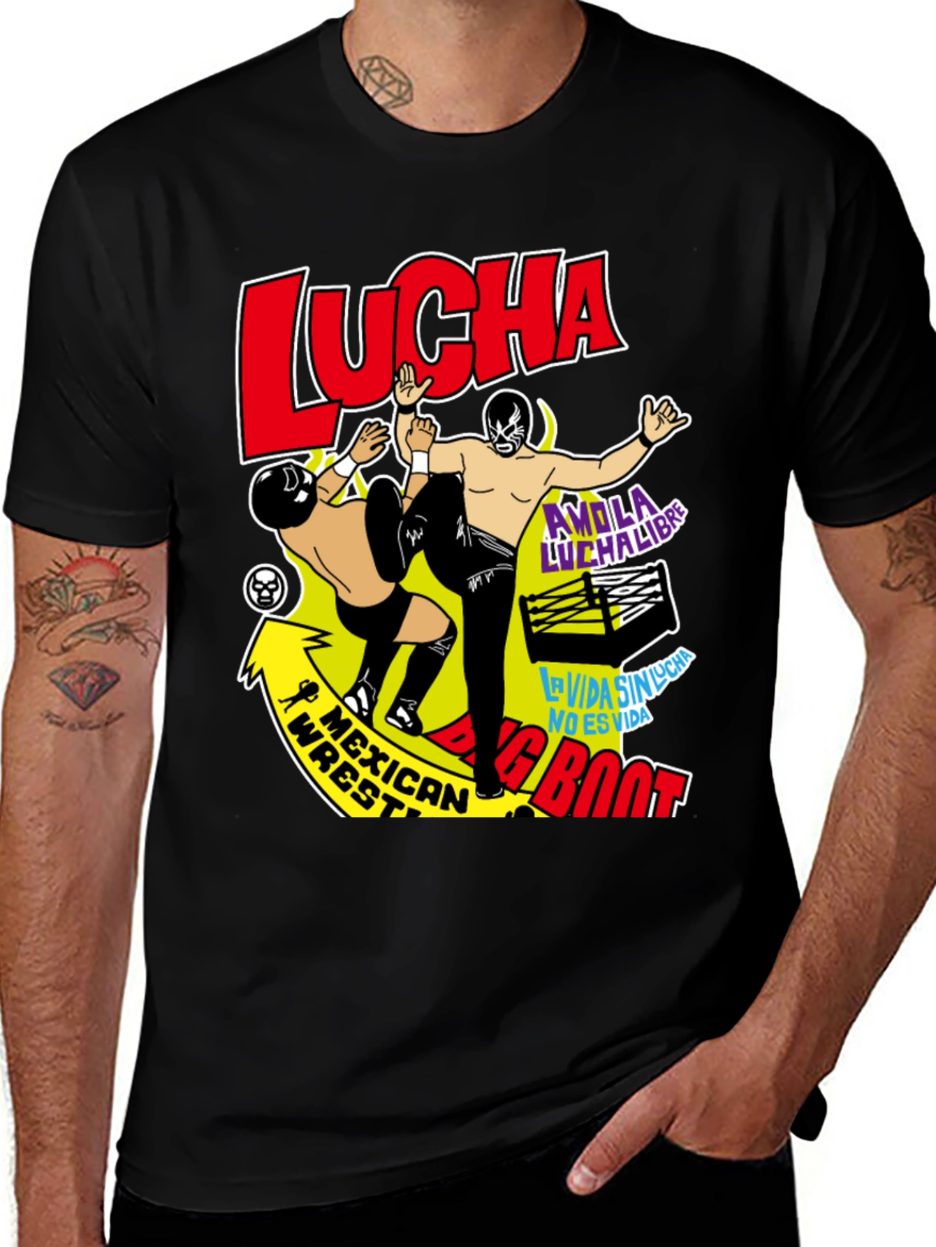 Lucha Libre Black Graphic Tee