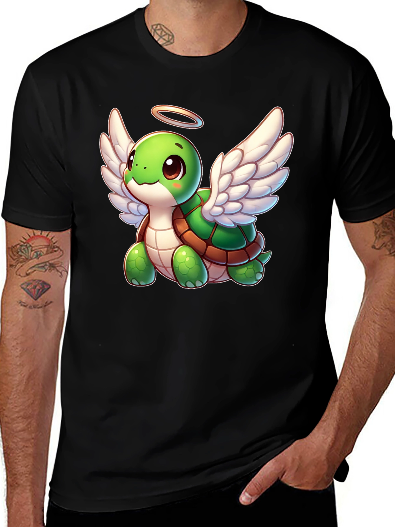 Variant 19 of Cute Turtle Angel Graphic Tee
