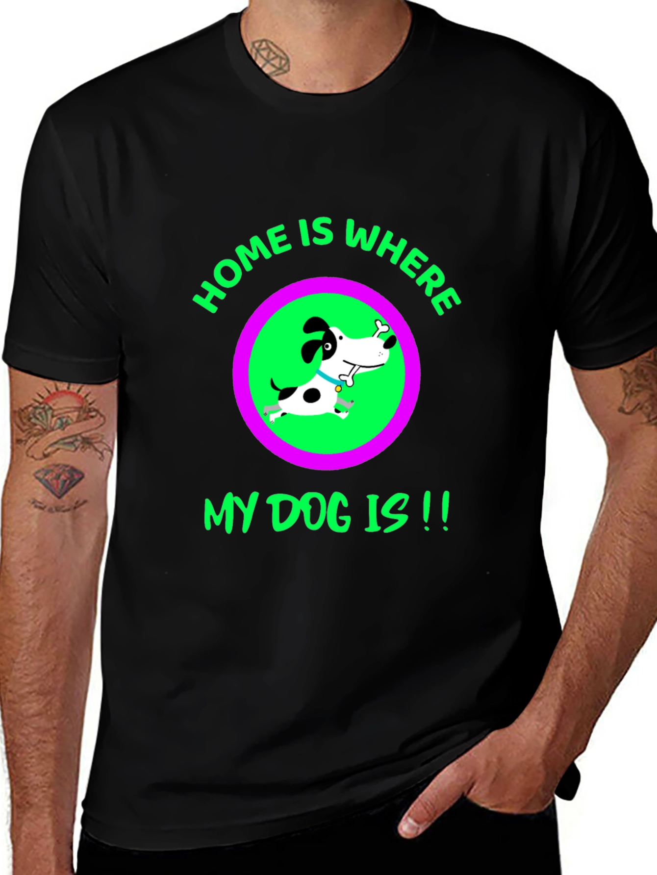 Variant 6 of Home Is Where My Dog Is - Black T-Shirt