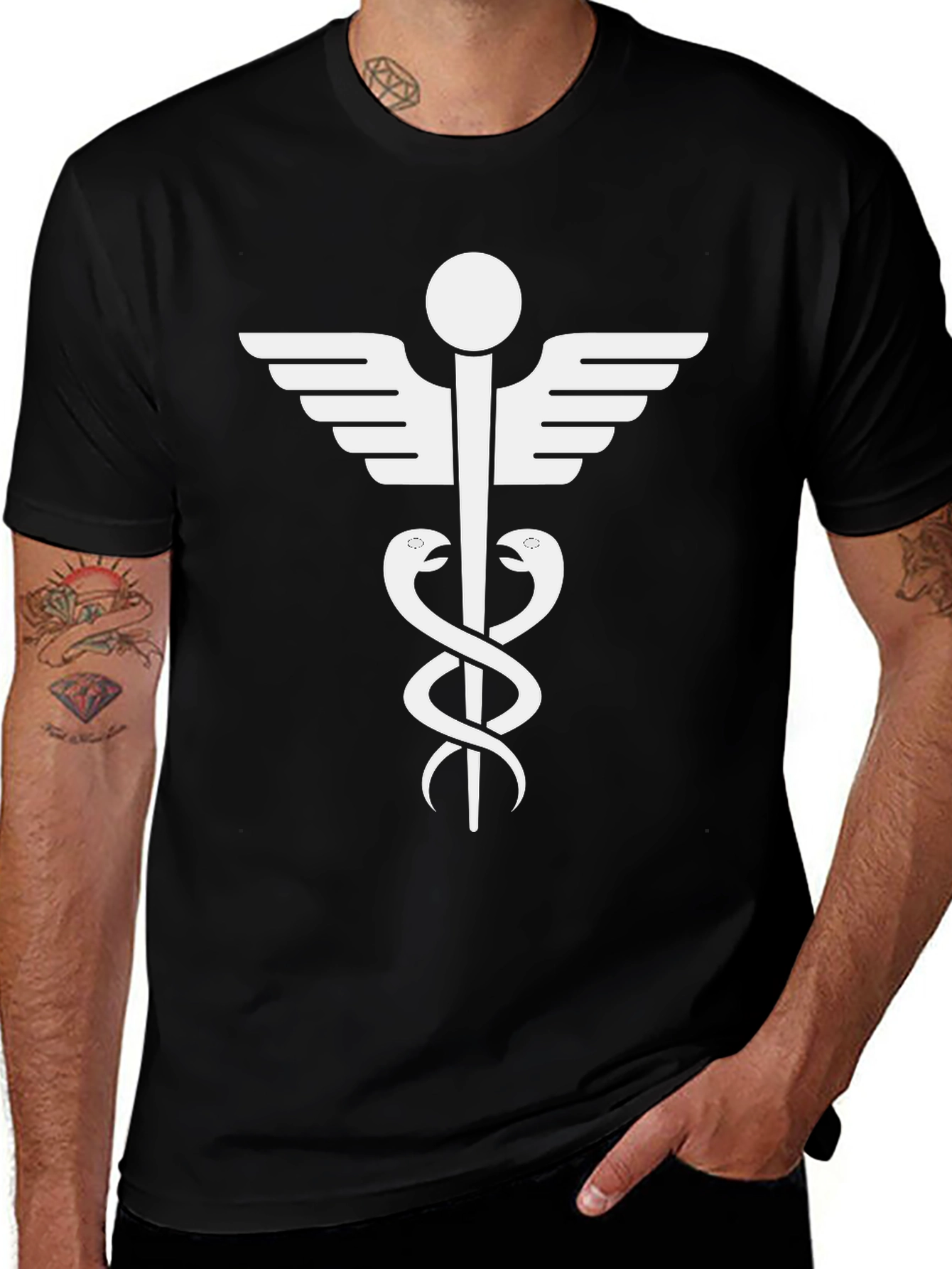 Variant 14 of Caduceus T-Shirt - Medical Symbol Graphic Tee