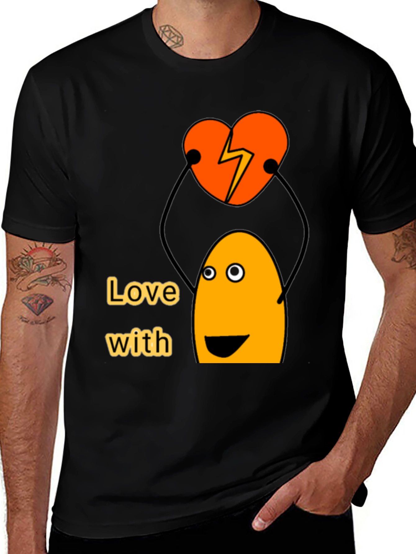 Variant 20 of Love With Broken Heart Funny Graphic Tee