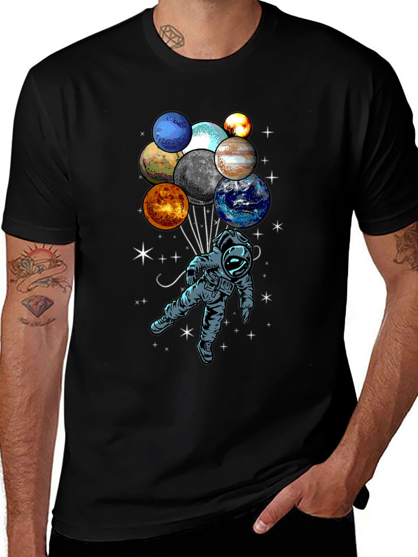 Variant 11 of Astronaut Planet Balloon Graphic Tee