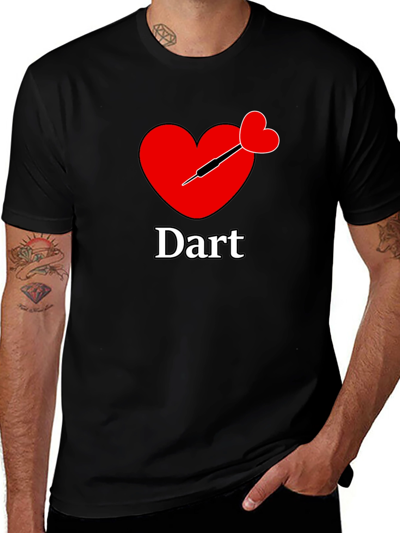 Variant 14 of Dart Heart T-Shirt - Love Darts!