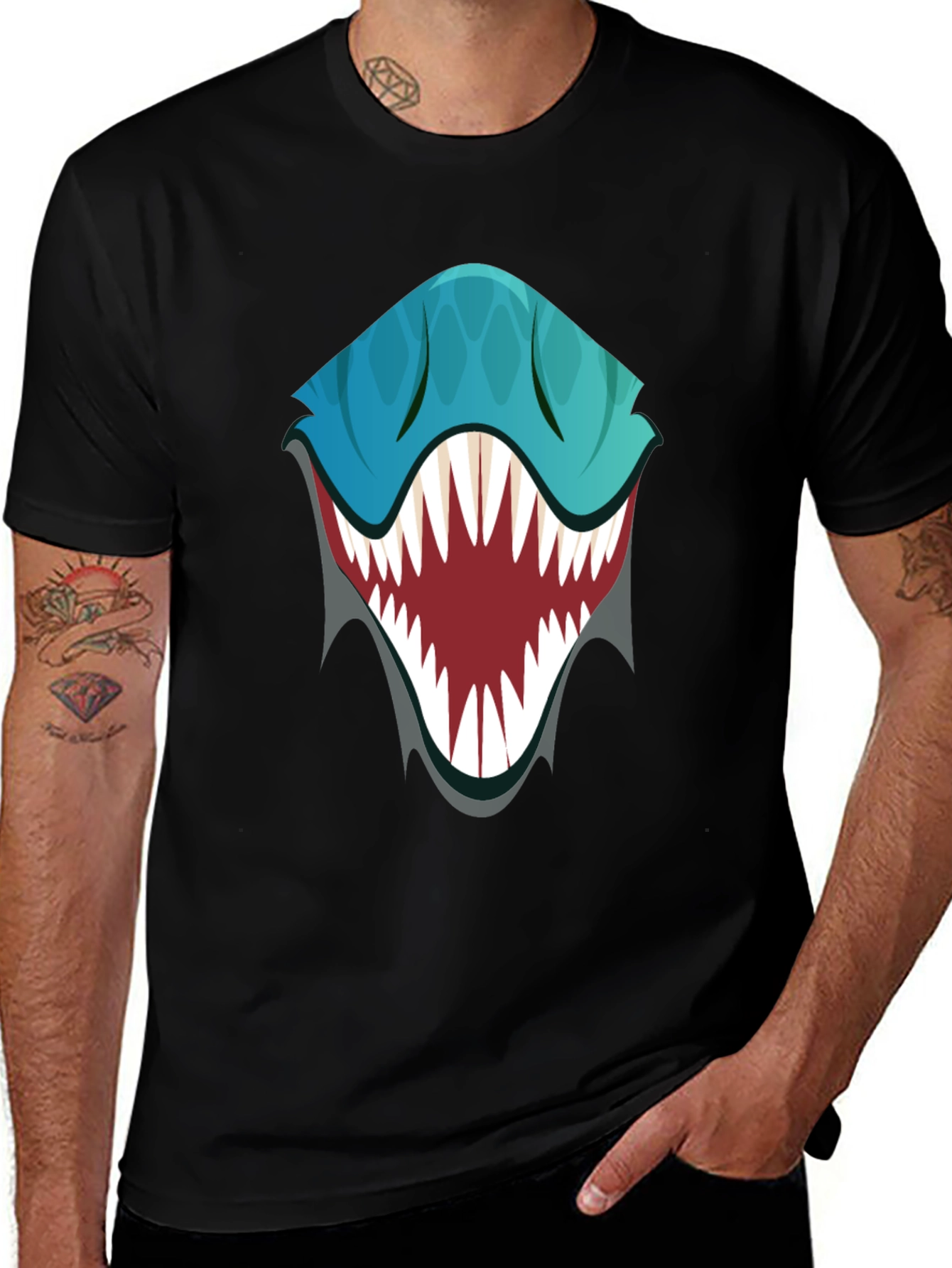 Variant 13 of Monster Mouth Graphic Tee - Black