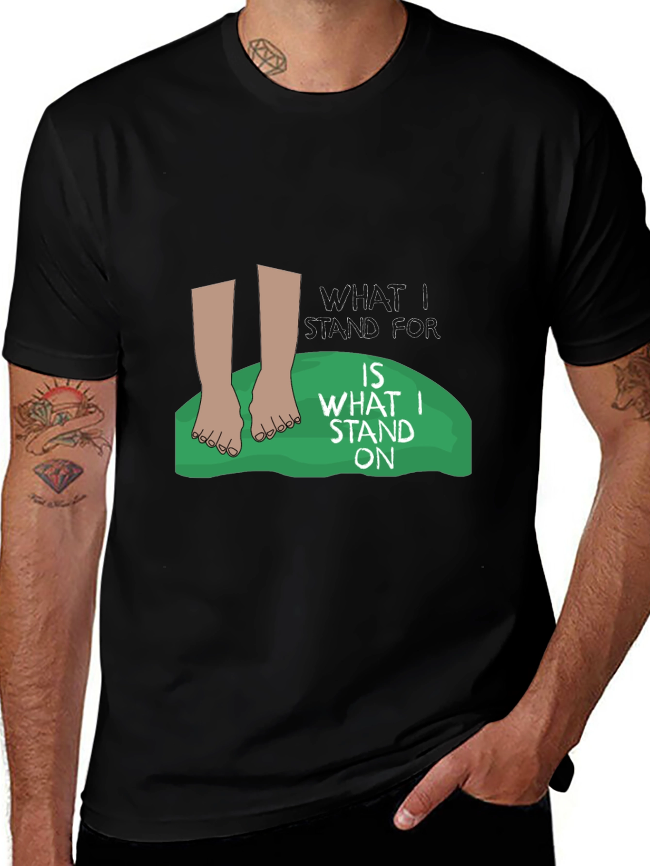 Variant 5 of What I Stand On T-Shirt - Black Graphic Tee