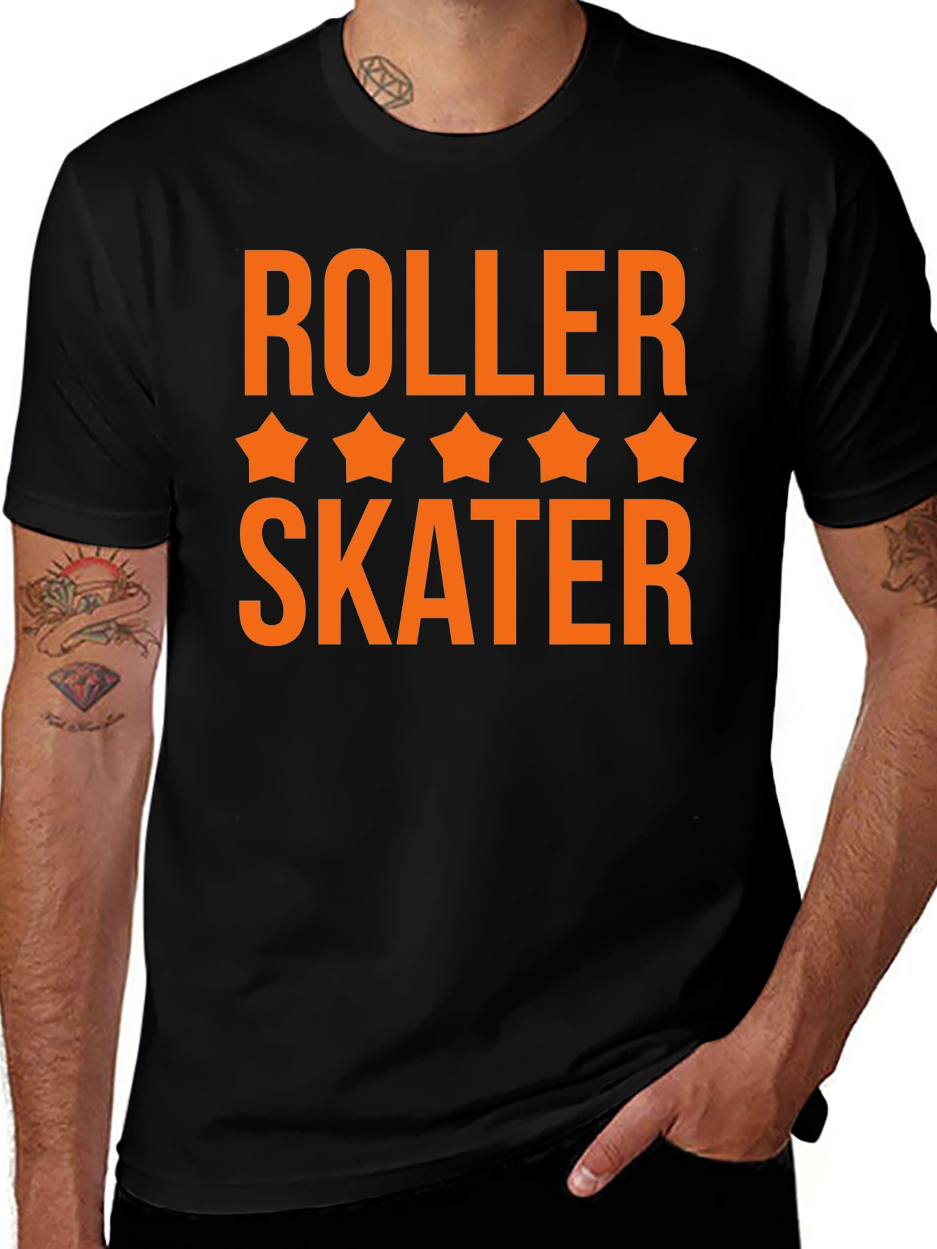 Roller Skater Graphic T-Shirt - Black Cotton Tee
