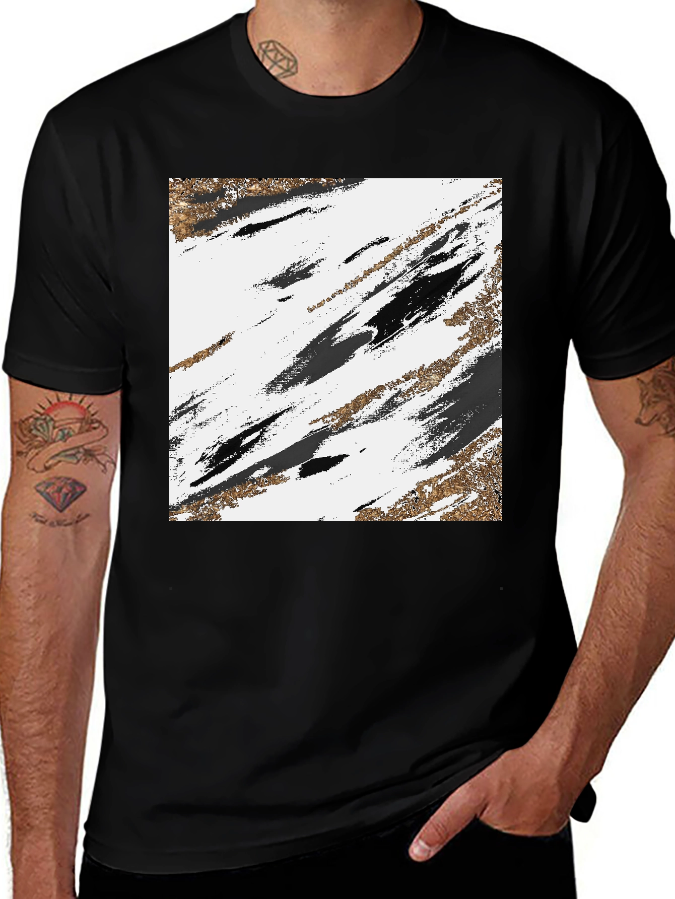 Variant 18 of Abstract Art Graphic Tee - Black