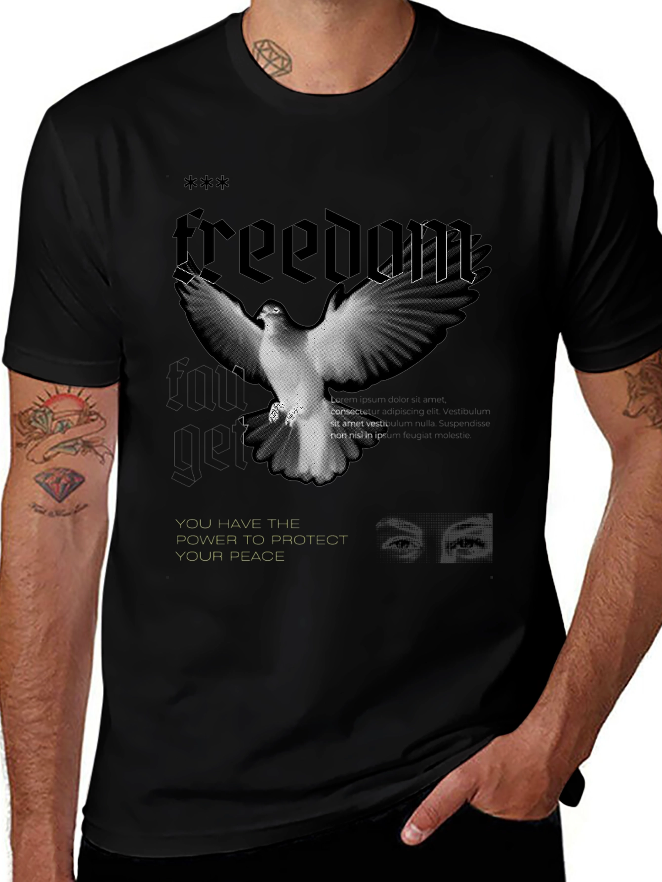 Variant 28 of Freedom Dove Graphic T-Shirt - Protect Your Peace