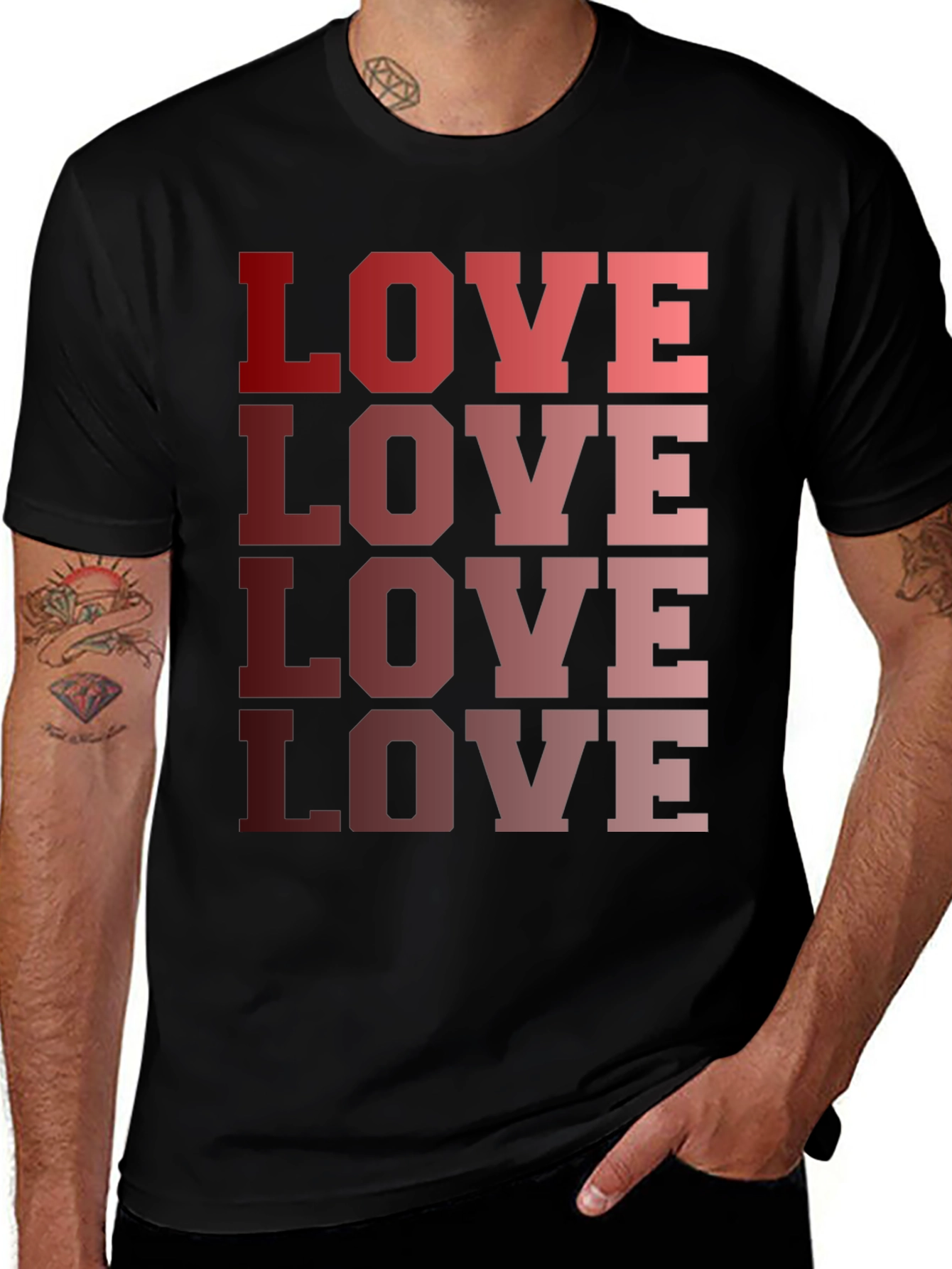 Variant 20 of LOVE Graphic Print Black T-Shirt