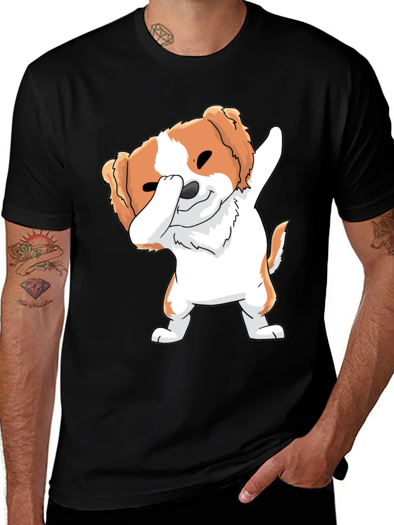 Variant 16 of Dog Dab Black T-Shirt