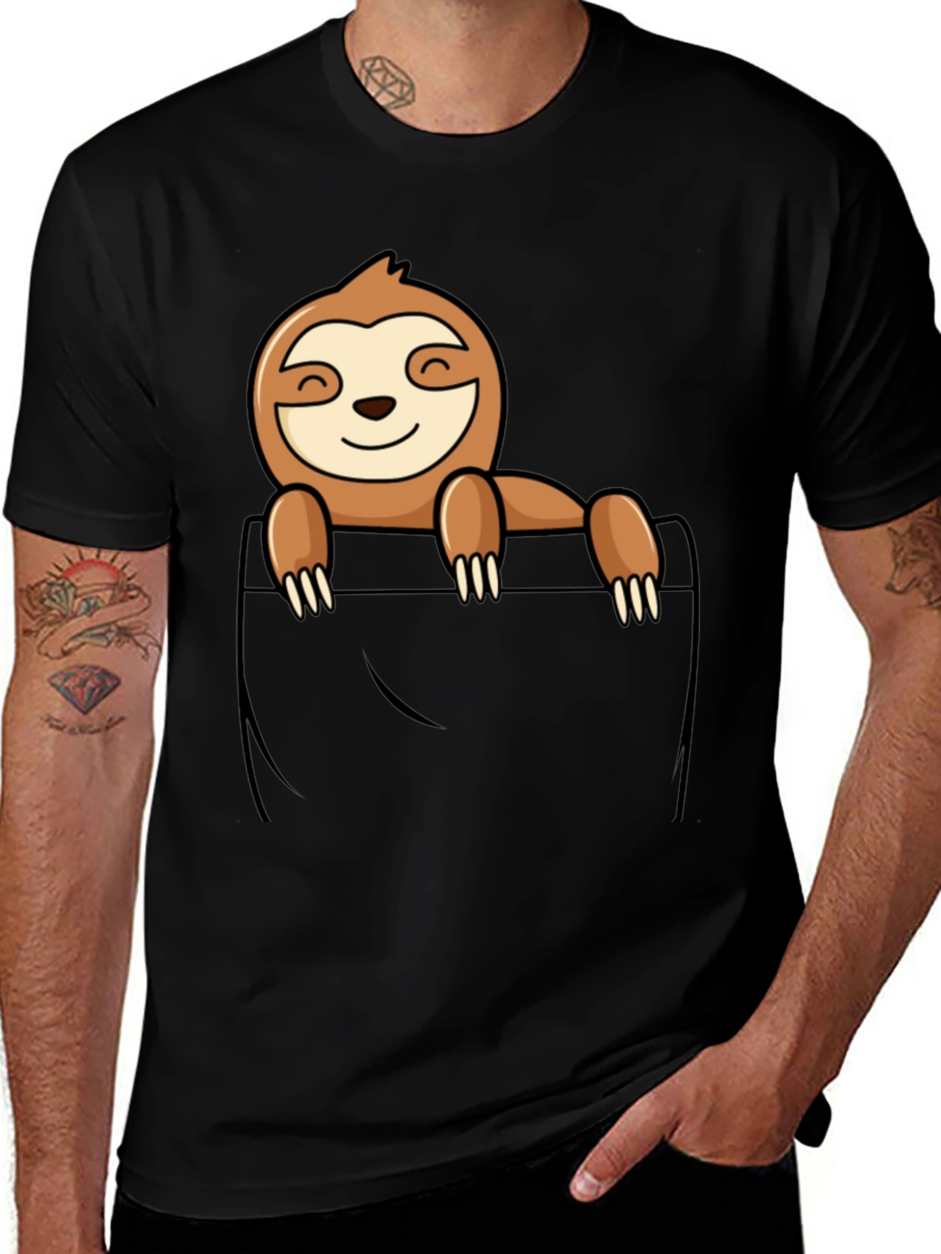 Variant 11 of Sloth Pocket T-Shirt - Cute Animal Graphic Tee