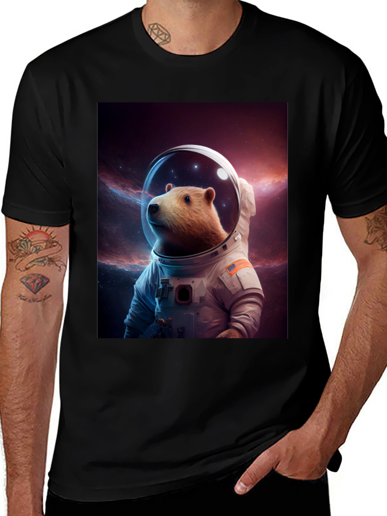 Variant 11 of Bear Astronaut T-Shirt - Space Explorer Tee