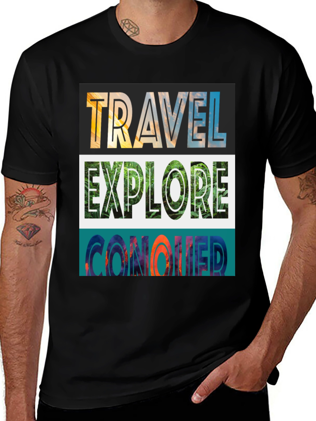 Variant 15 of Travel Explore Conquer Graphic Tee