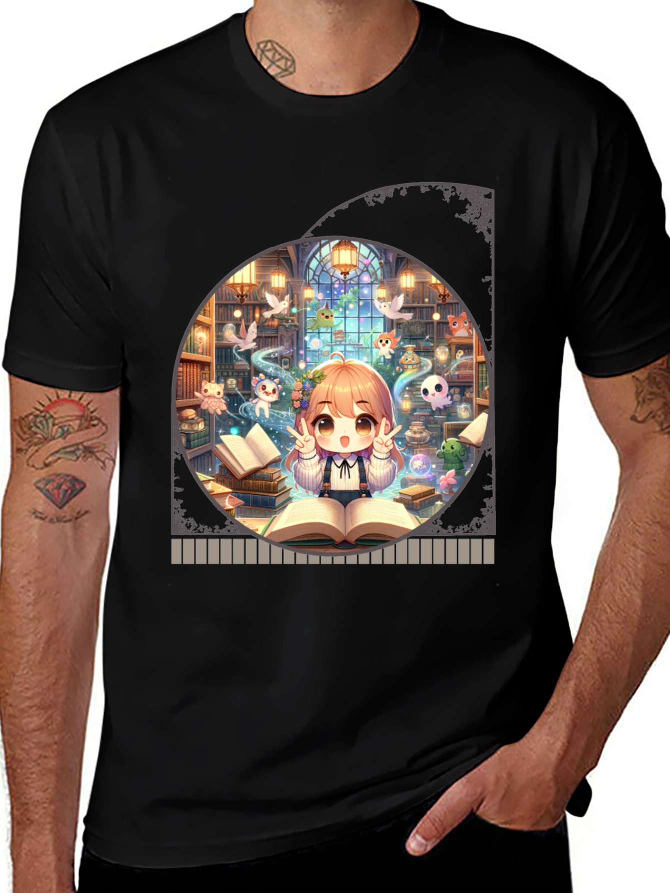 Variant 20 of Anime Girl Reading T-Shirt - Kawaii Book Lover Tee
