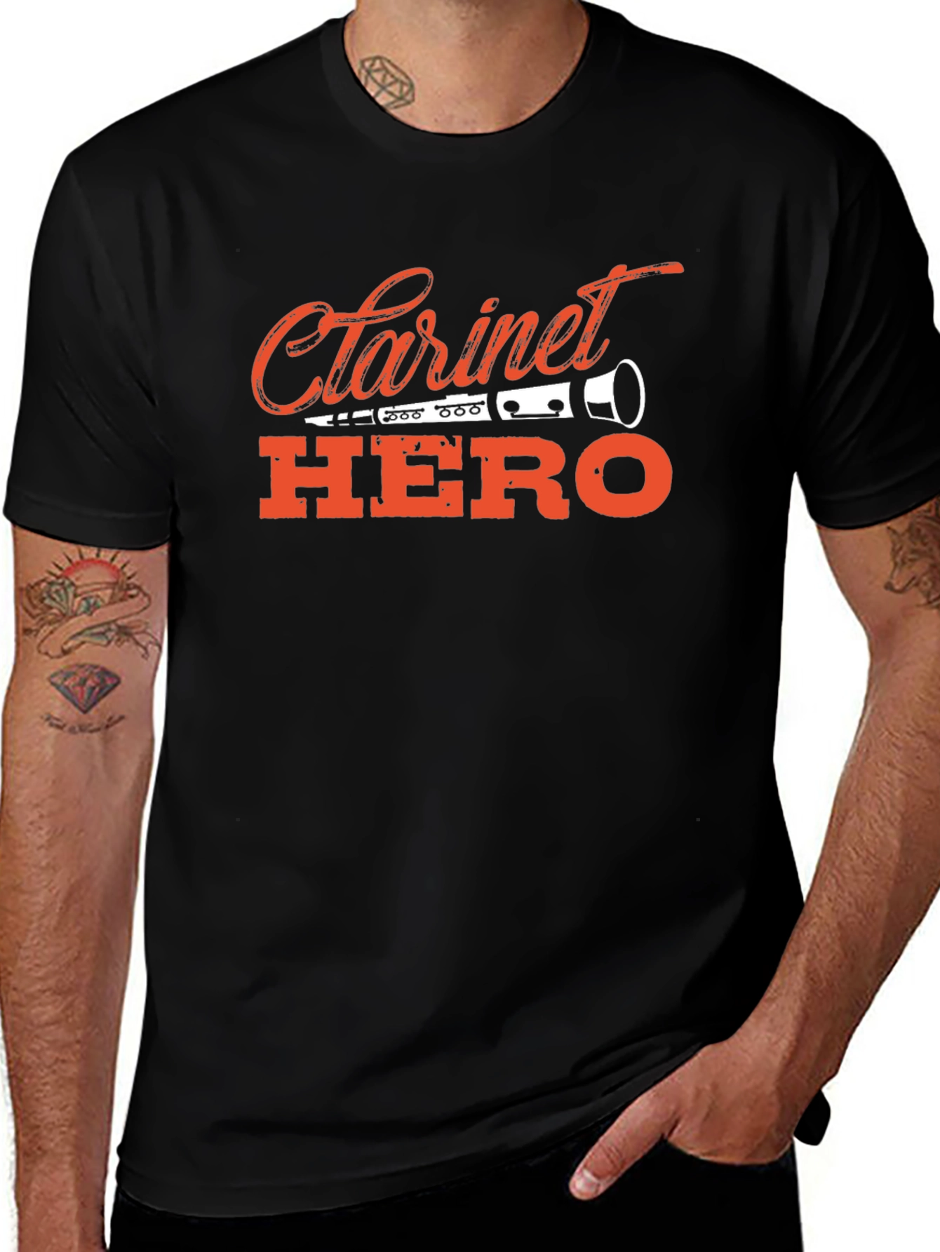 Clarinet Hero Graphic Tee - Music Lover Gift