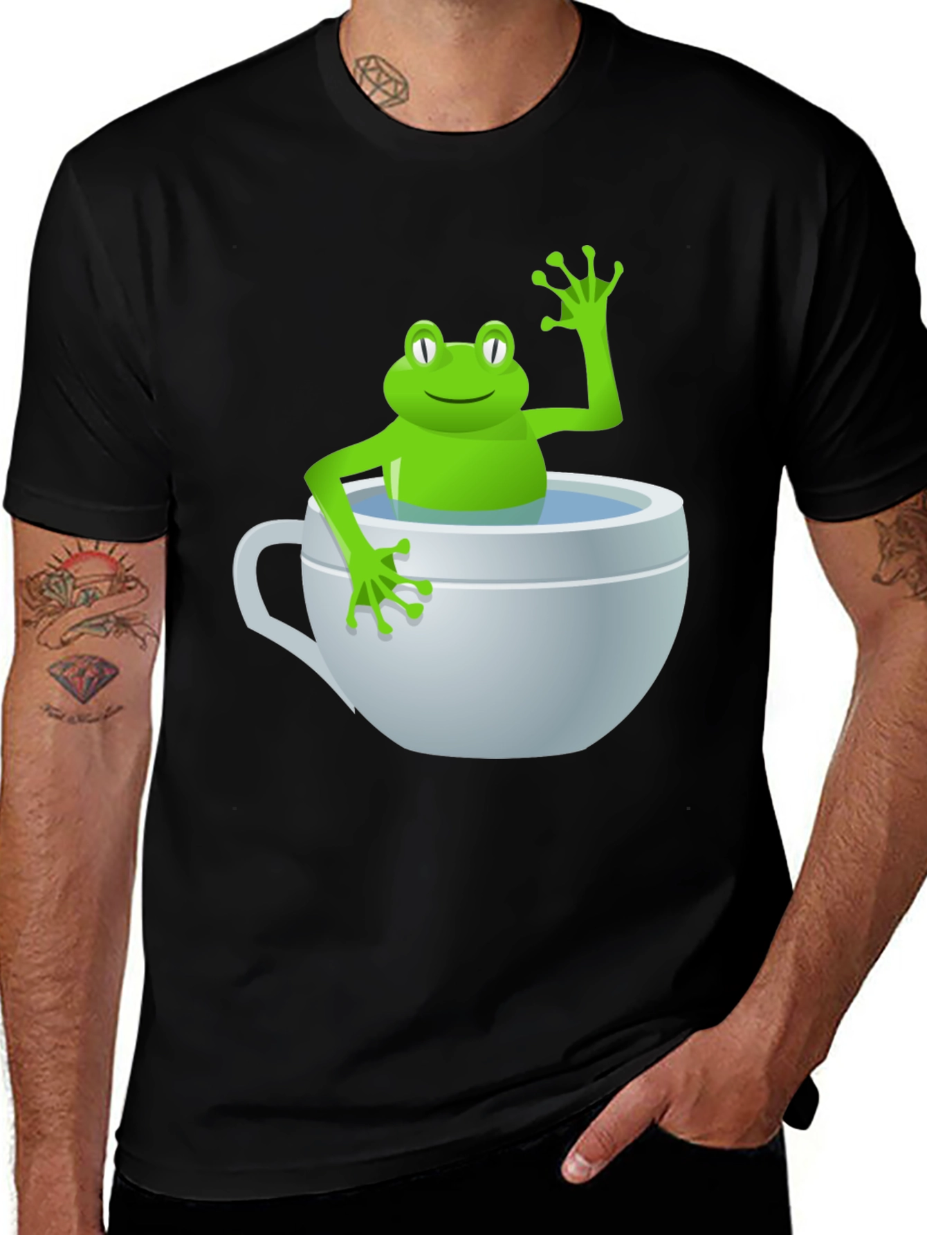 Variant 16 of Frog in a Cup Graphic Tee - Funny Animal Shirt