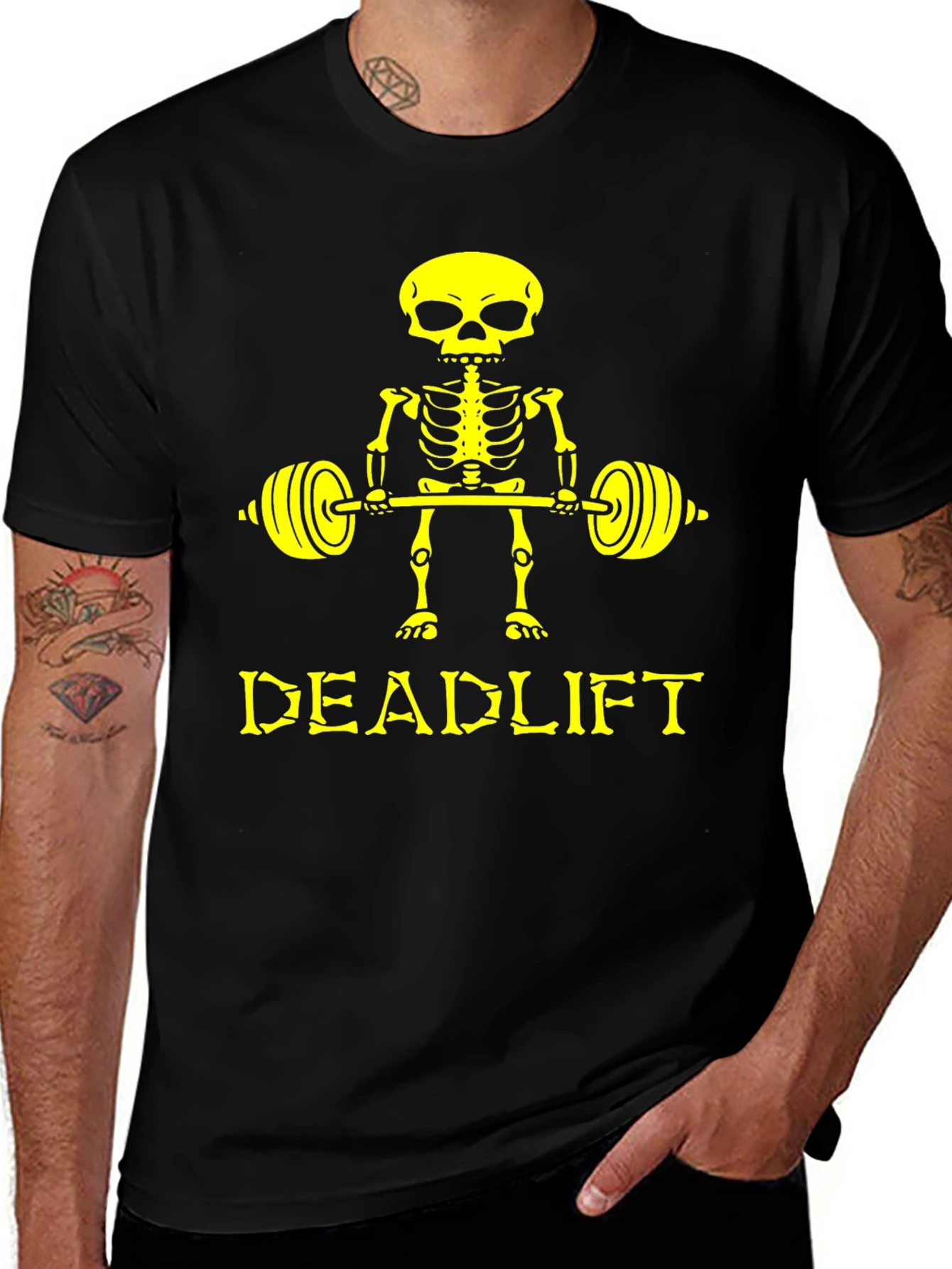 Variant 6 of Deadlift Skeleton Graphic T-Shirt - Weightlifting Humor