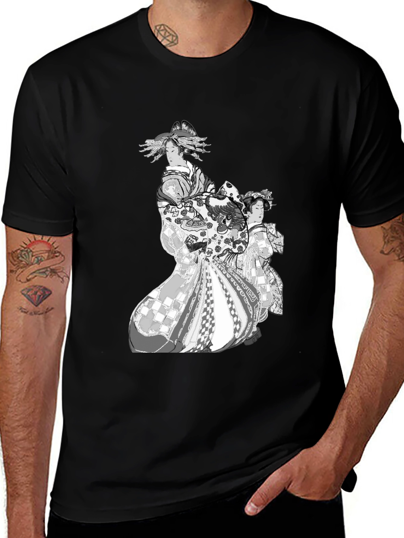 Variant 10 of Geisha Graphic Print Black Tee