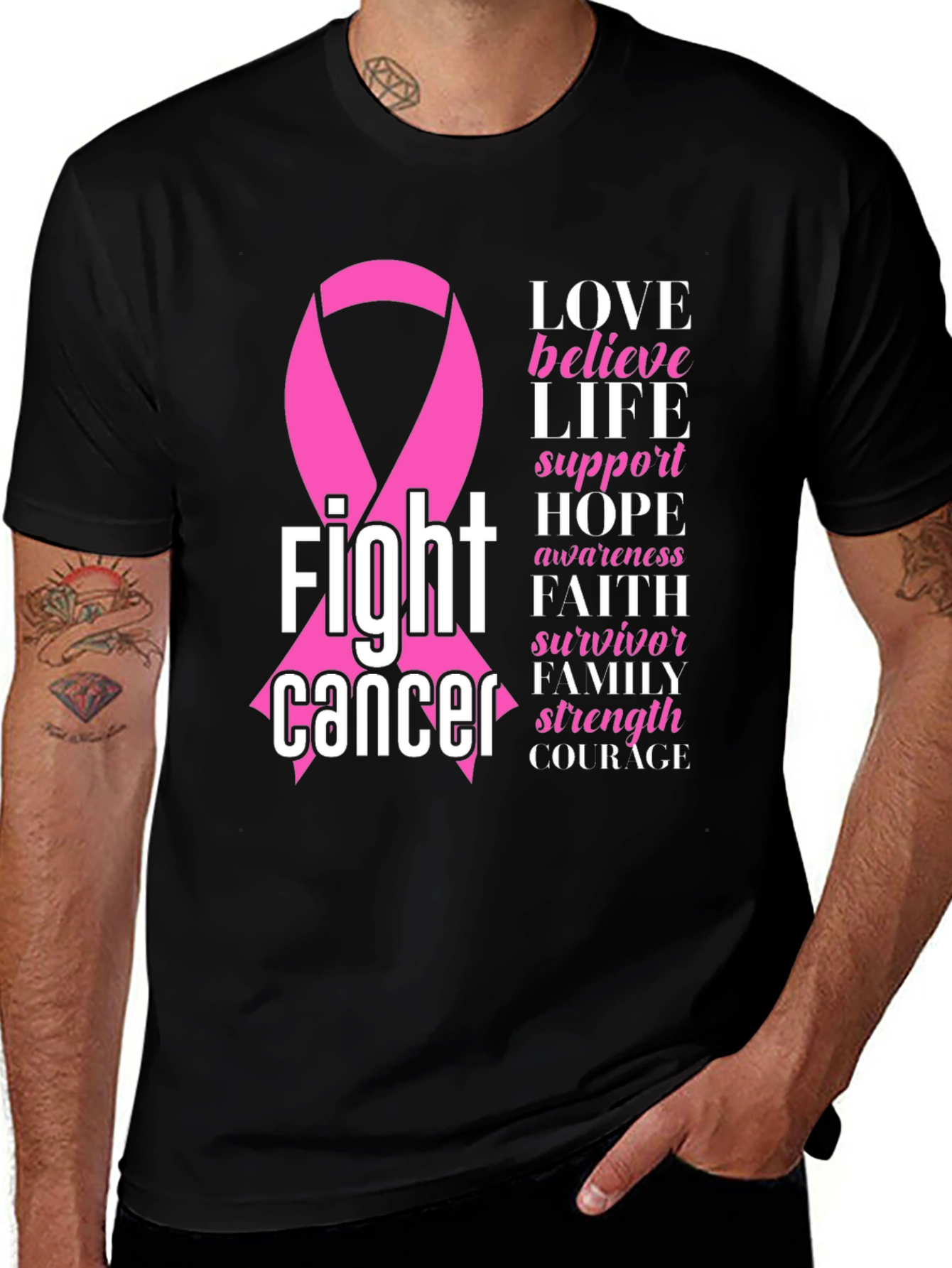 Variant 13 of Fight Cancer Awareness Ribbon T-Shirt