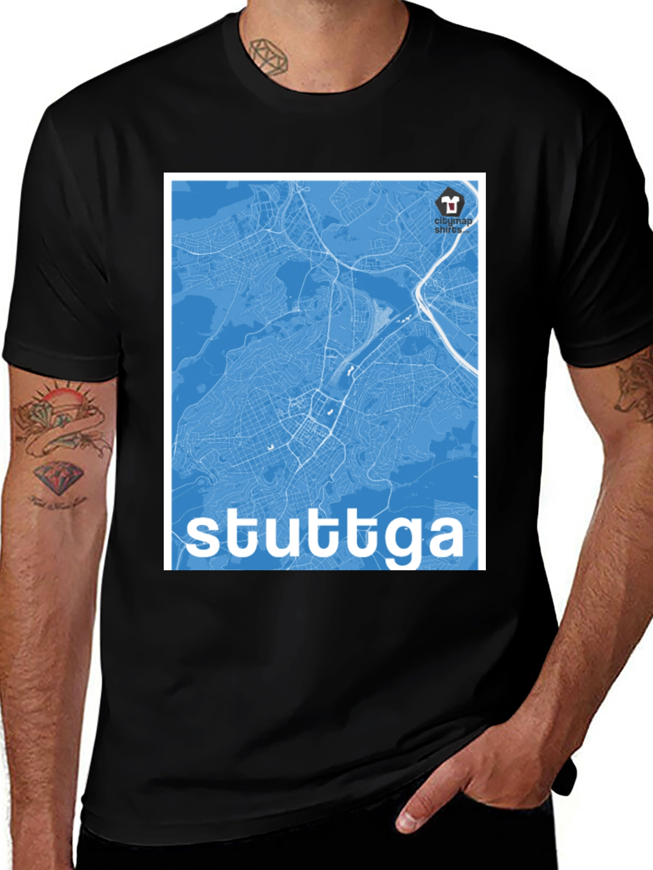 Stuttgart Map T-Shirt - City Map Shirts