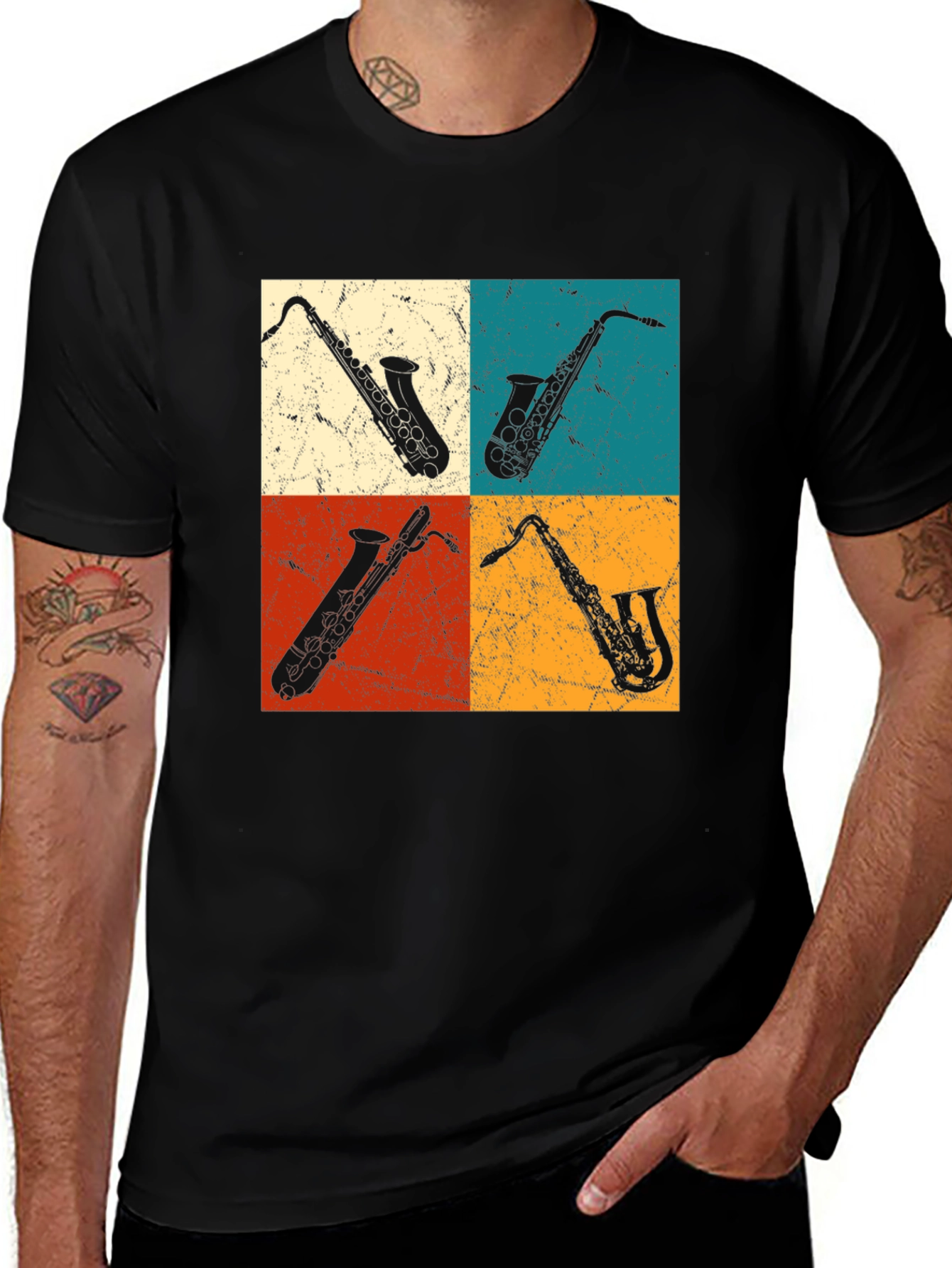 Variant 27 of Saxophone Pop Art Graphic Tee - Music Lover T-Shirt