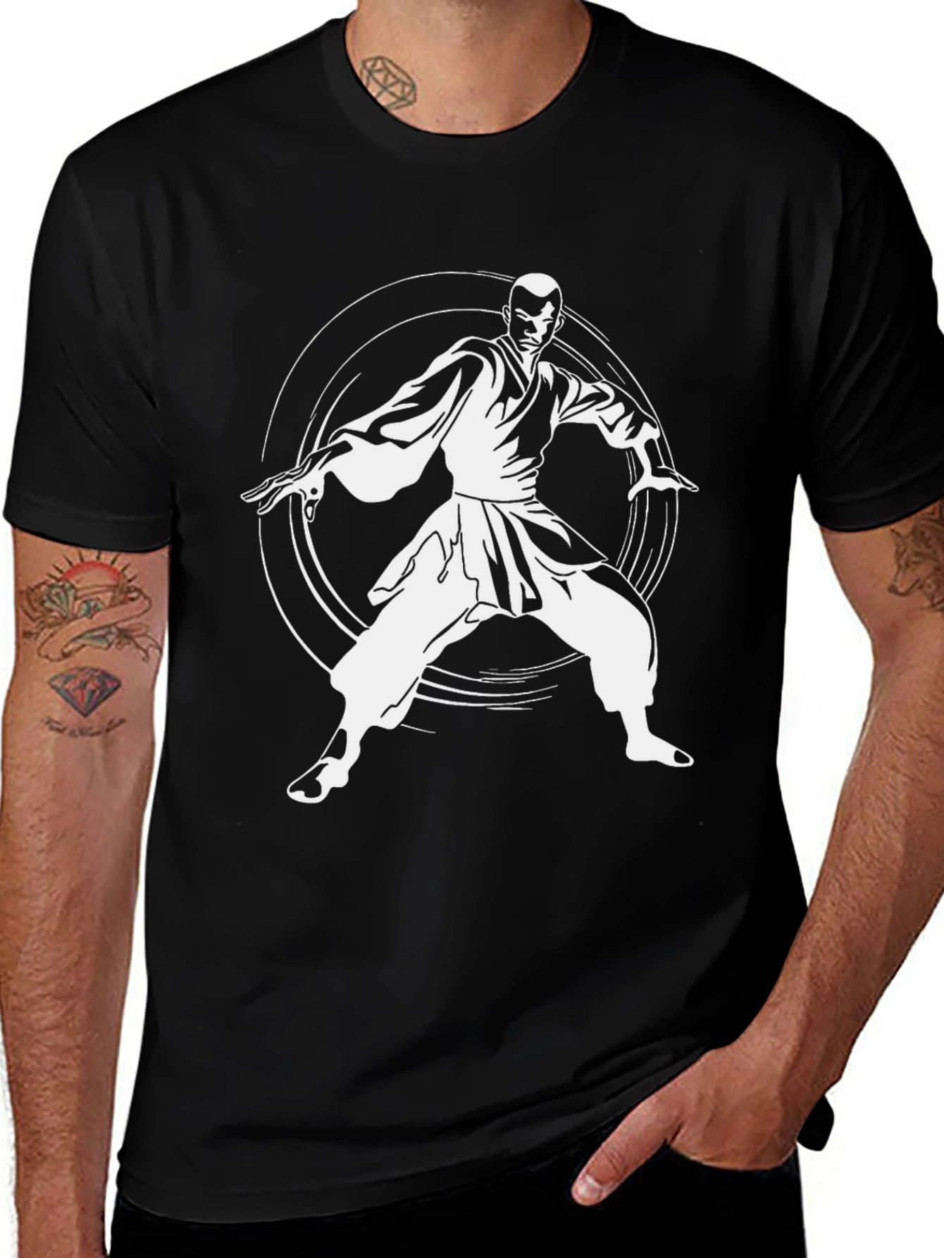 Variant 4 of Martial Arts T-Shirt - Kung Fu Master Design