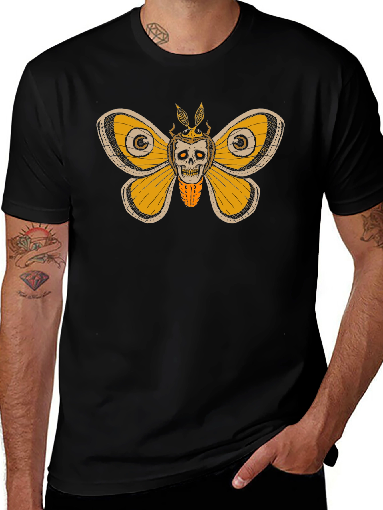 Variant 30 of Skull Moth Graphic T-Shirt - Unique Design