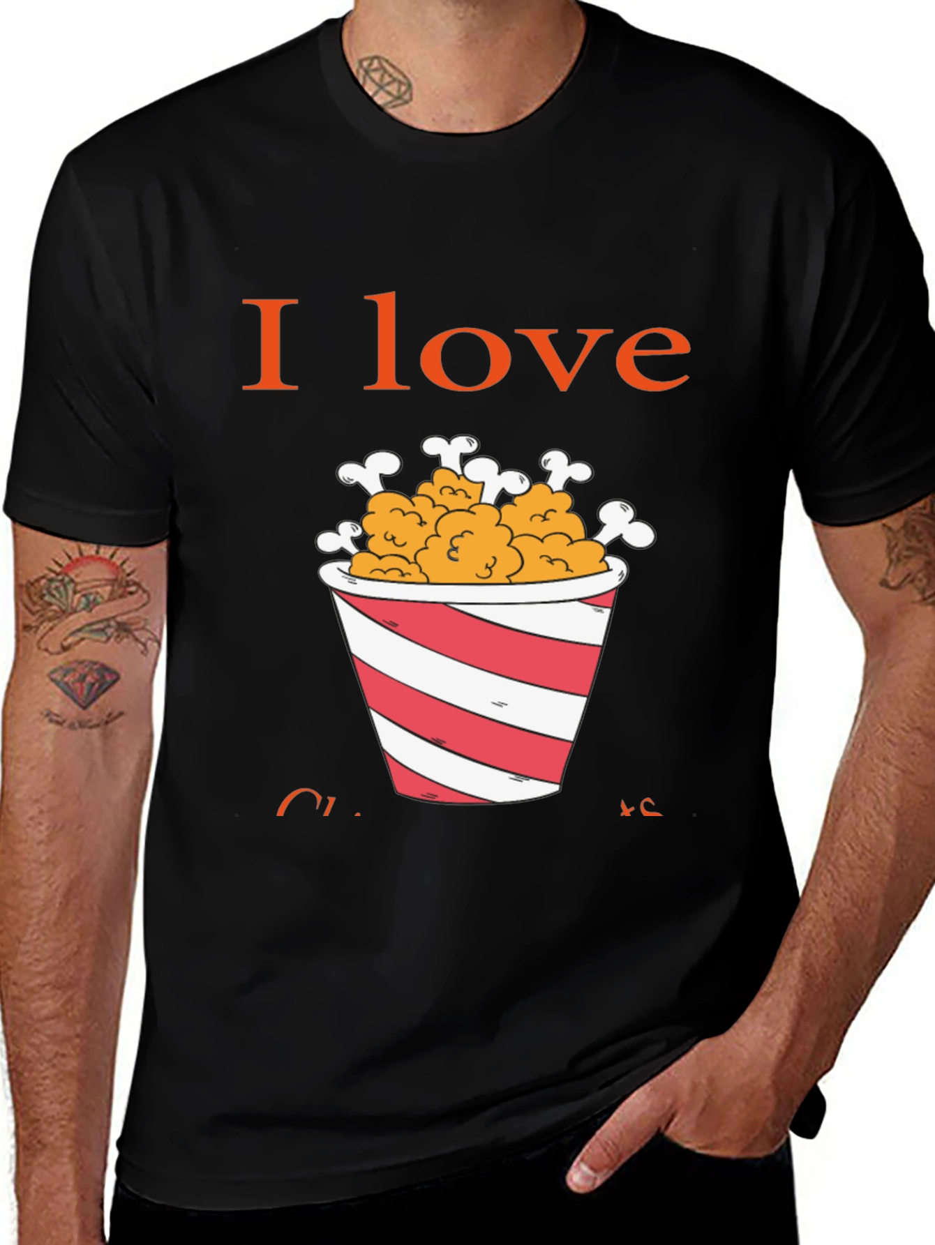 Variant 7 of I Love Chicken T-Shirt - Funny Foodie Tee