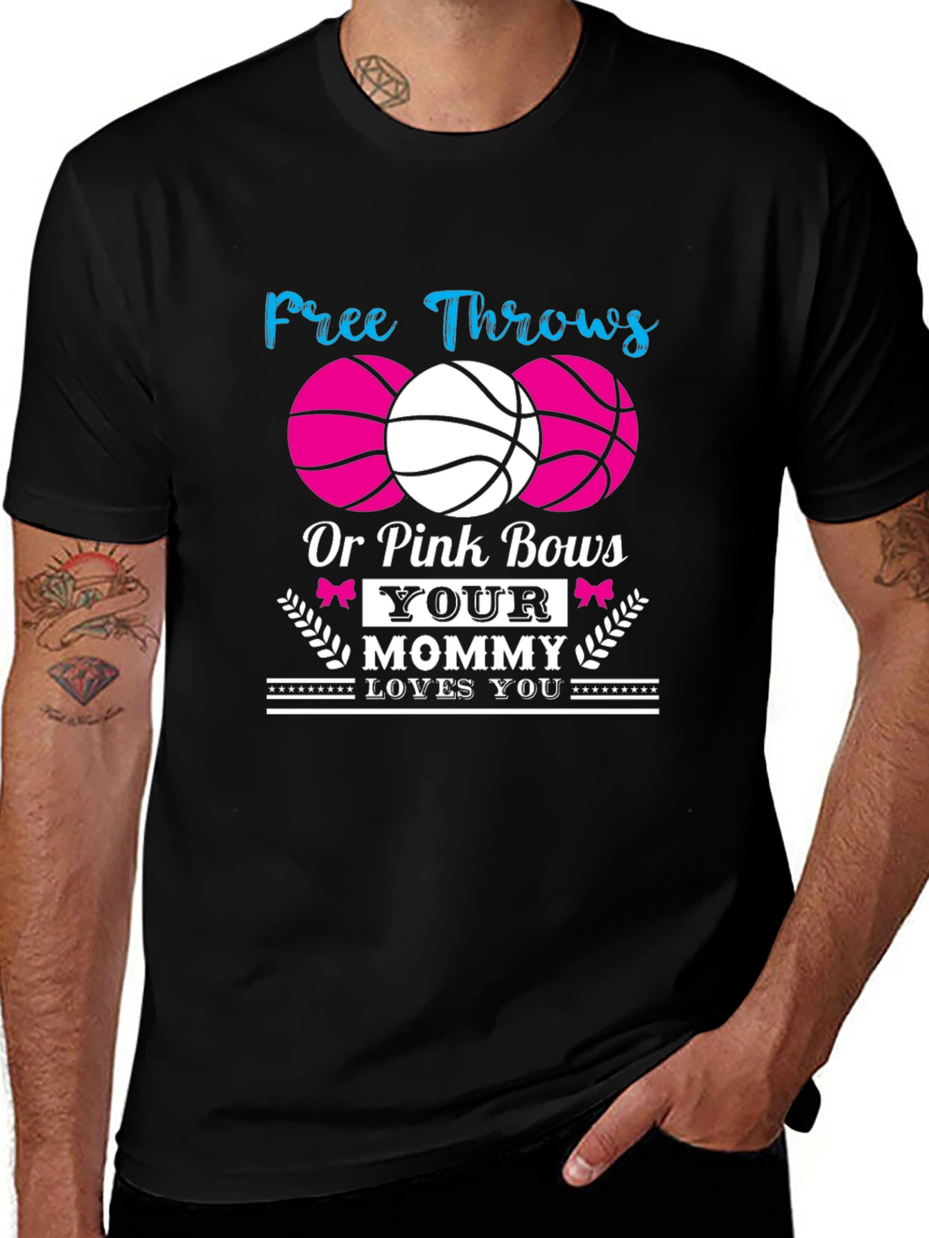 Free Throws or Pink Bows Mommy Loves You T-Shirt