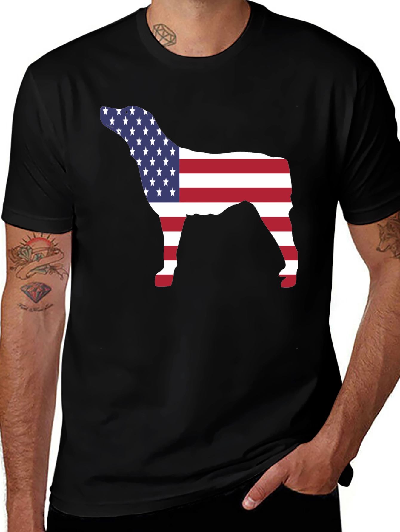 Variant 10 of Dog USA Flag Graphic Tee