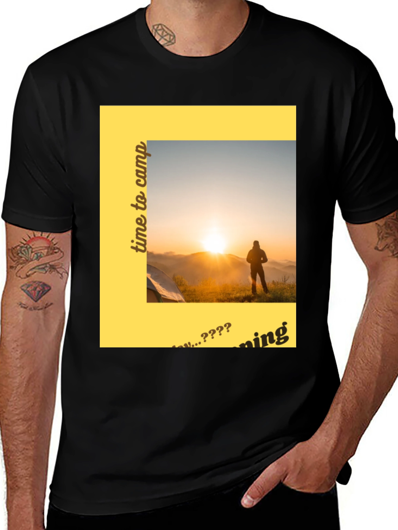 Variant 16 of Time to Camp T-Shirt - Adventure Awaits