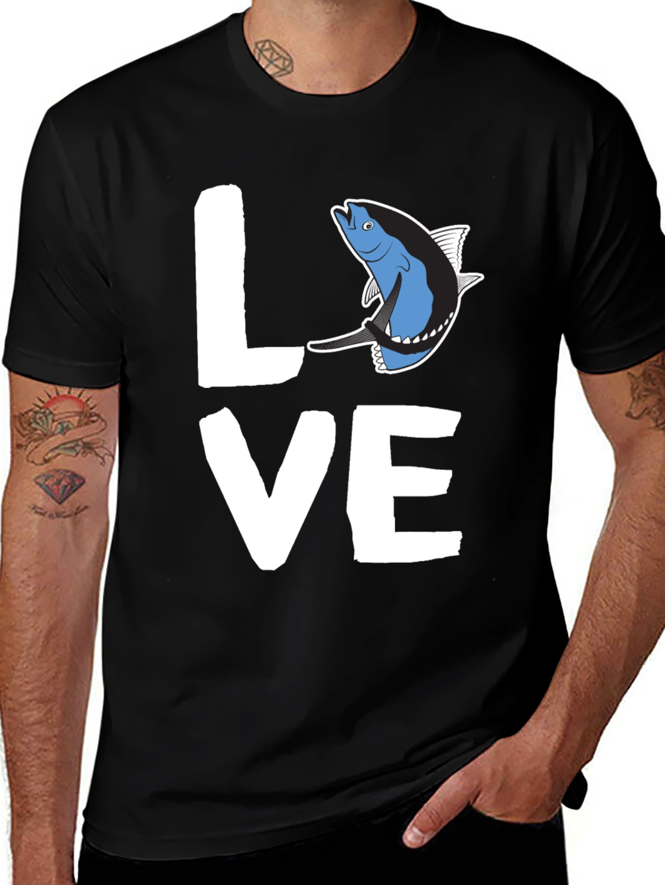 Black Love Tuna T-Shirt - Black Graphic Tee main image