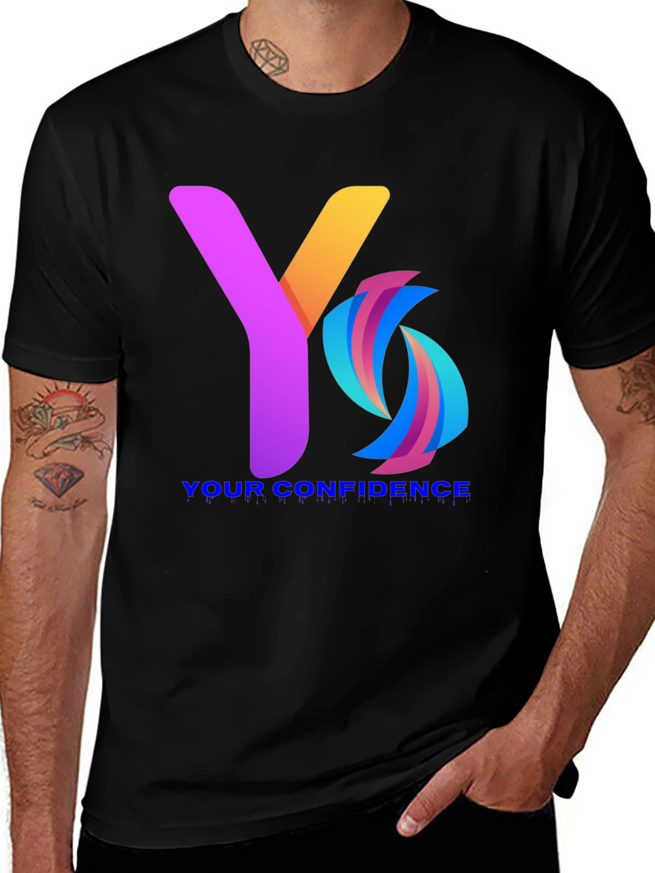 Variant 14 of Stylish YS Graphic Black Tee