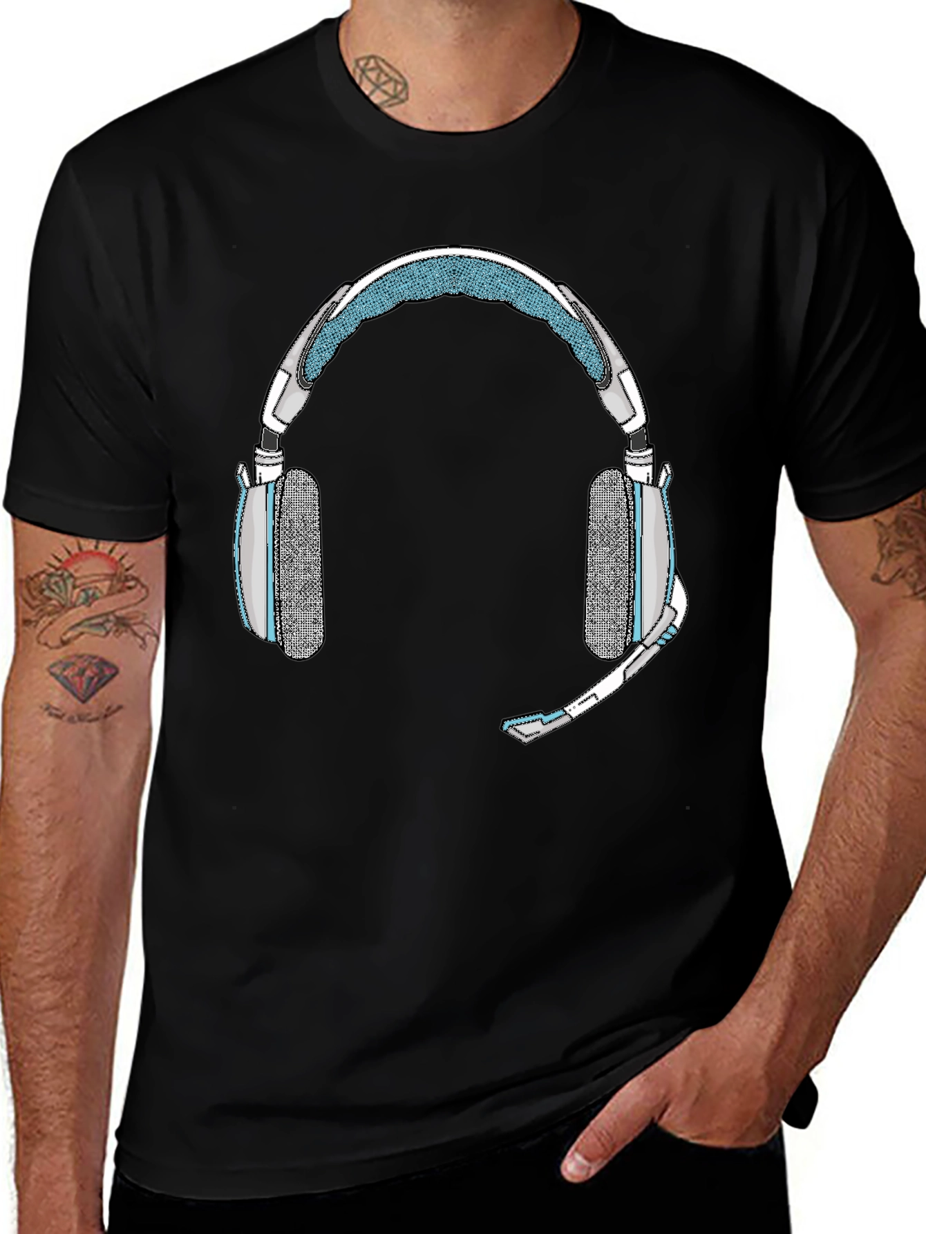 Variant 6 of Gaming Headset Graphic Tee - Gamer Style Shirt
