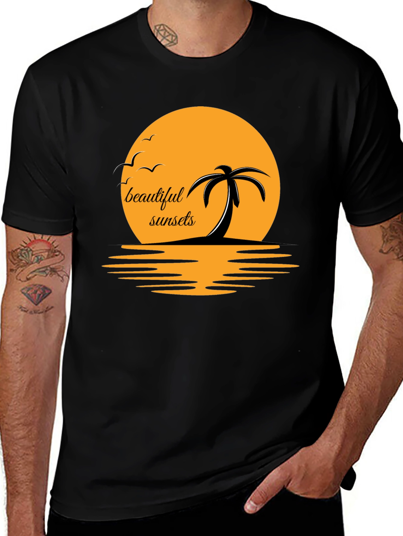 Variant 26 of Sunset Palm Tree Graphic T-Shirt