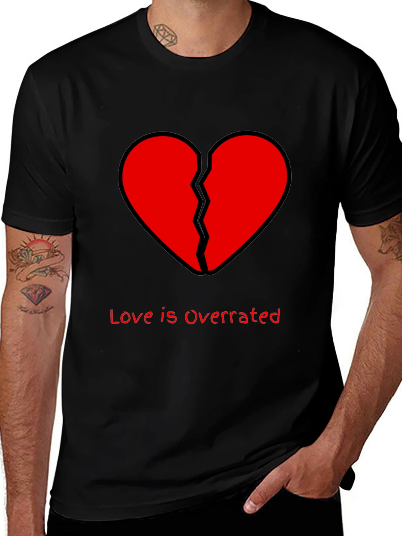 Variant 22 of Broken Heart Graphic T-Shirt - Love Is Overrated