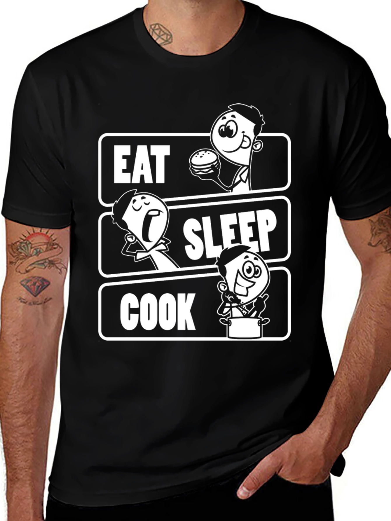 Variant 22 of Eat Sleep Cook Black Graphic T-Shirt