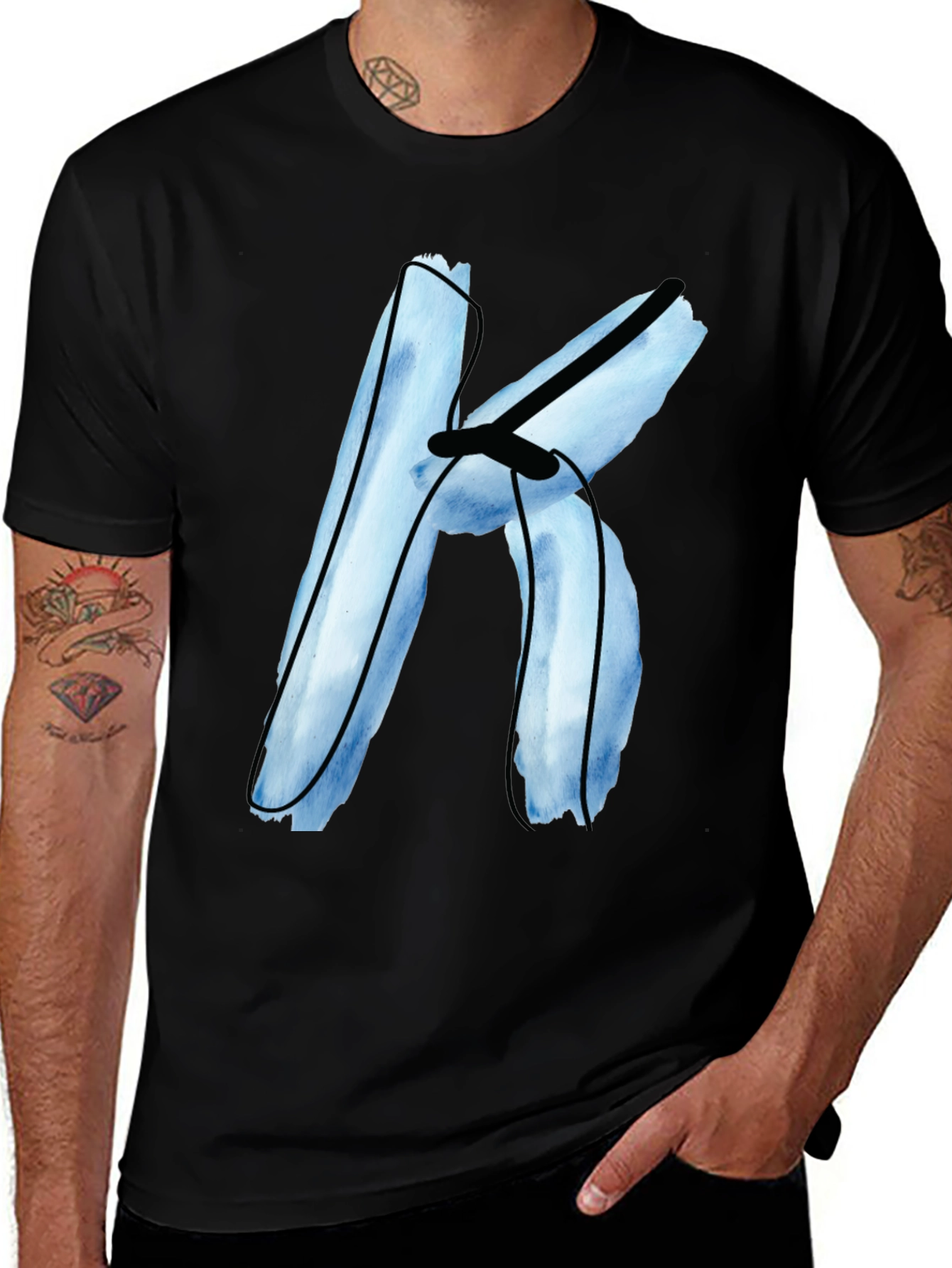 Variant 26 of Letter K Graphic Tee - Stylish Casual Wear