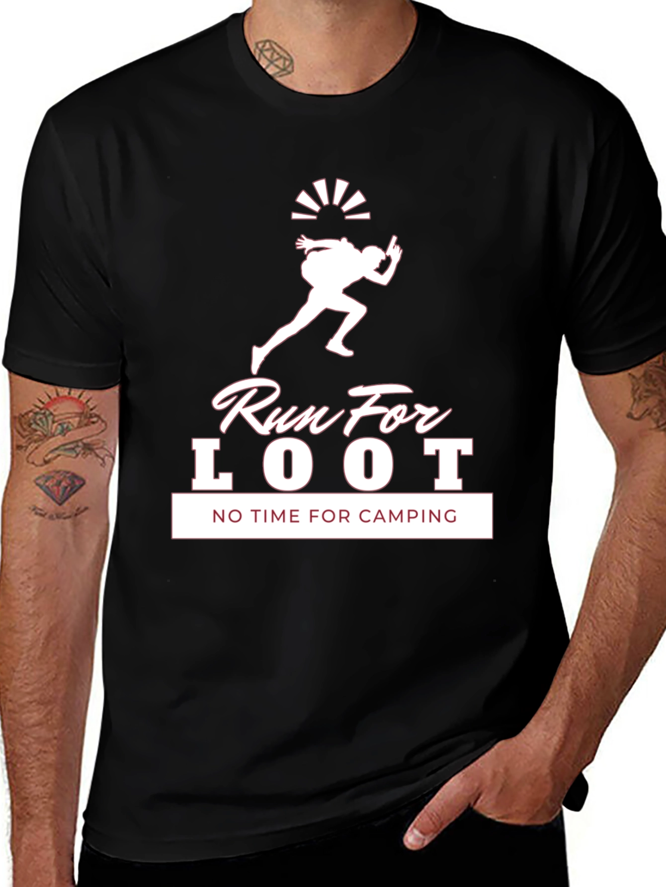Variant 7 of Run For Loot Graphic T-Shirt - No Time For Camping