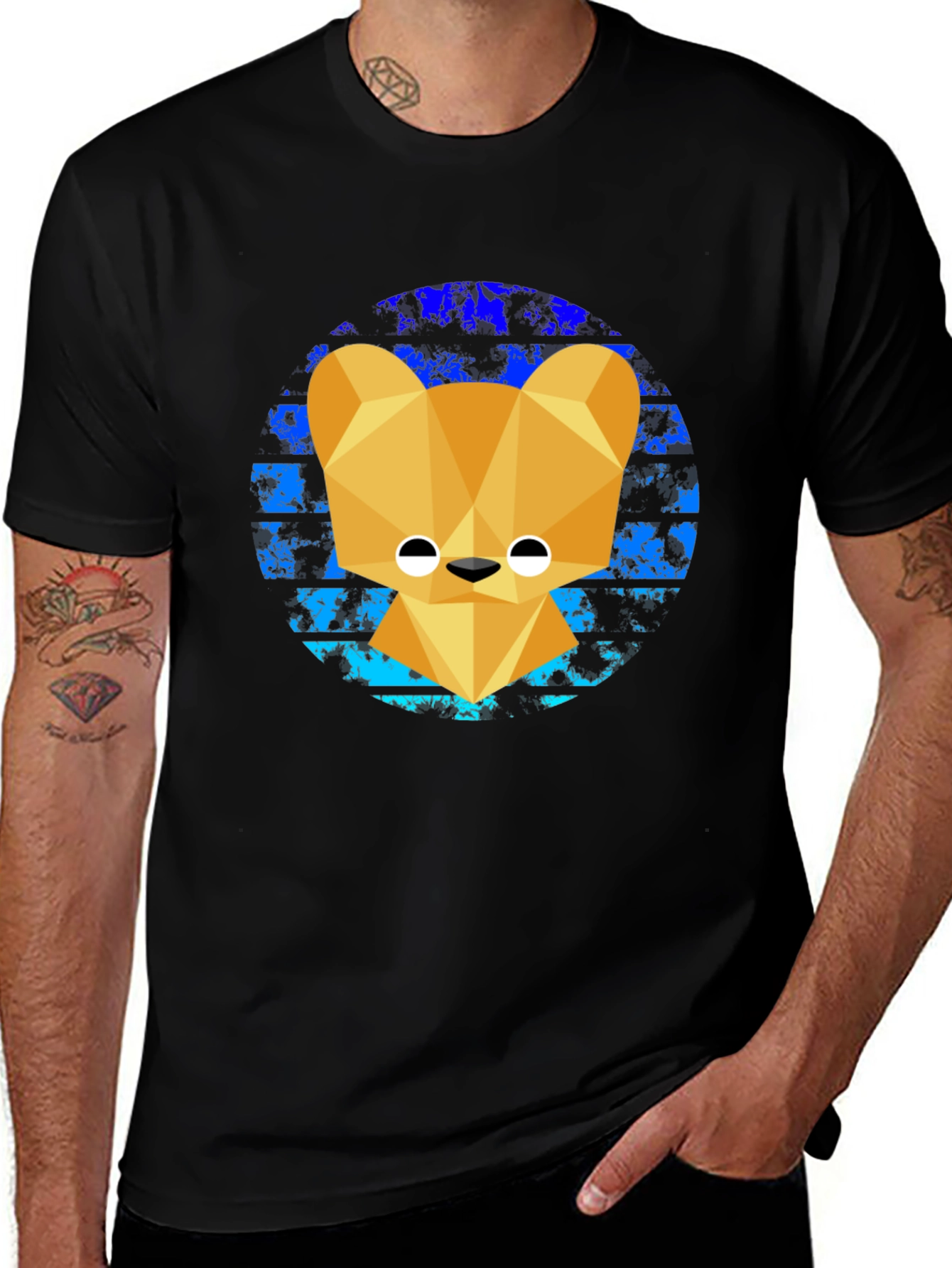 Variant 14 of Geometric Bear Graphic Tee - Modern Style