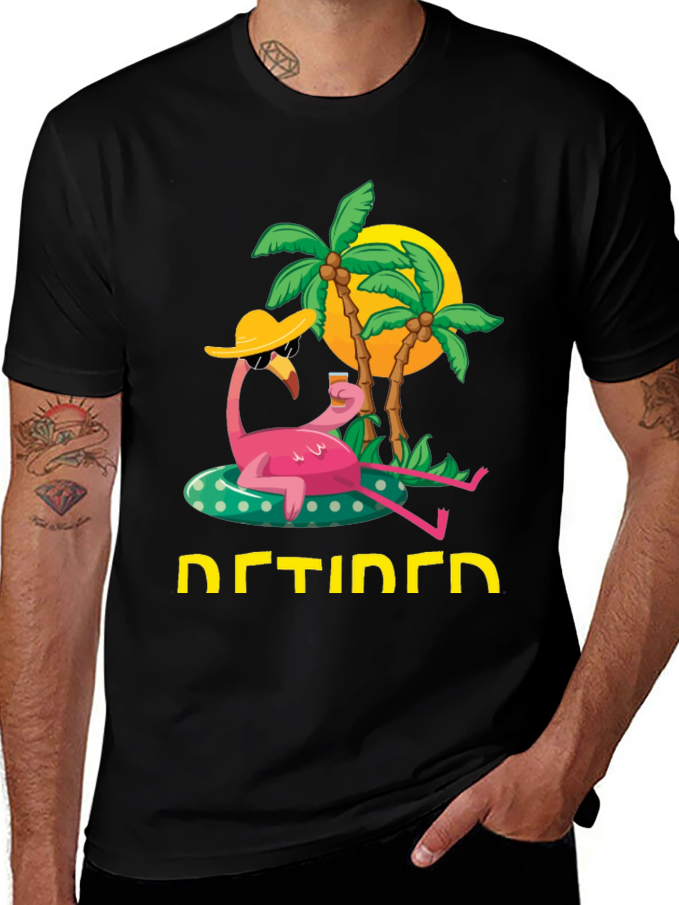 Variant 6 of Retired Flamingo T-Shirt - Tropical Relaxation